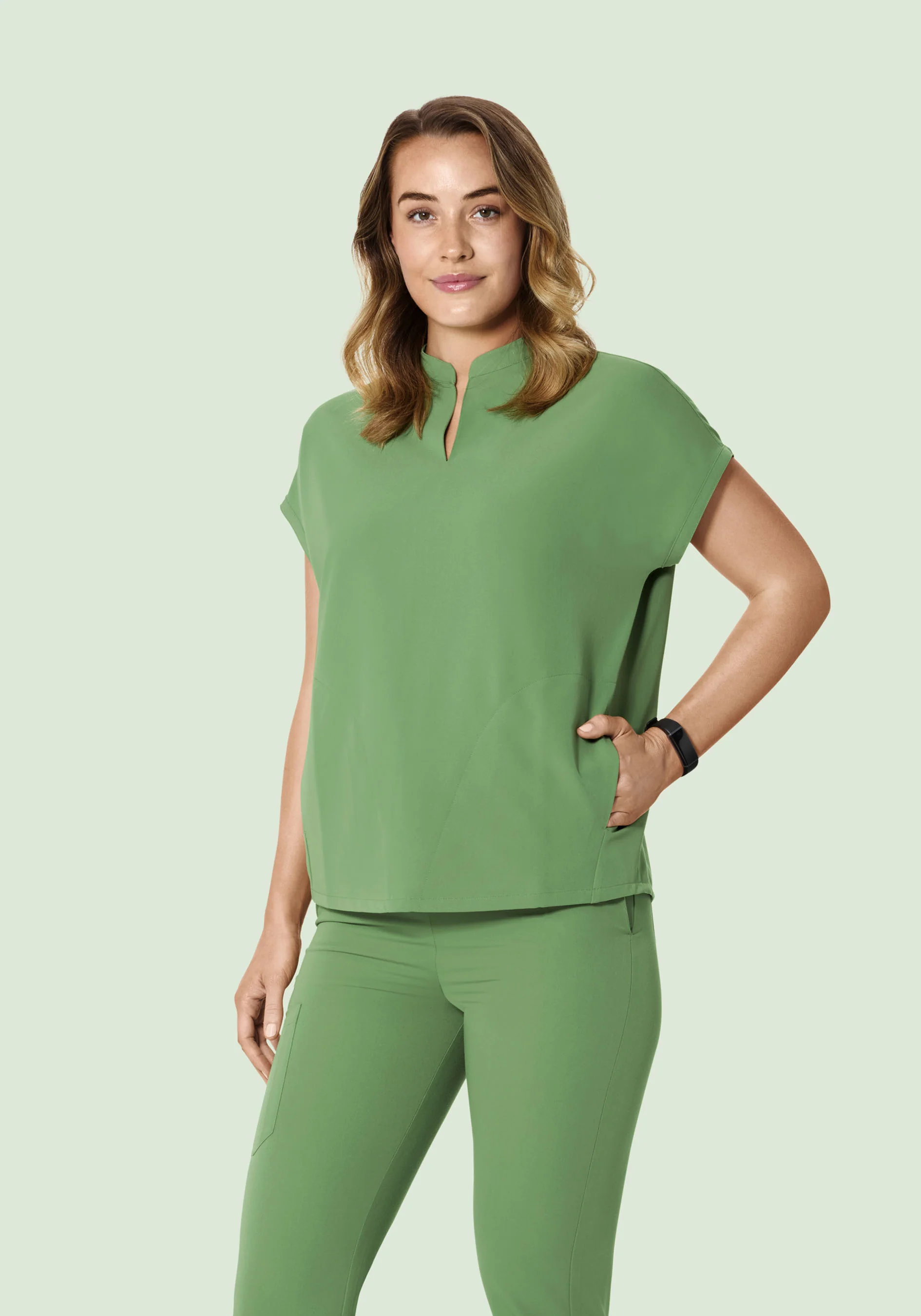 Mandarin Dolman Top Hazel Green - Image 2