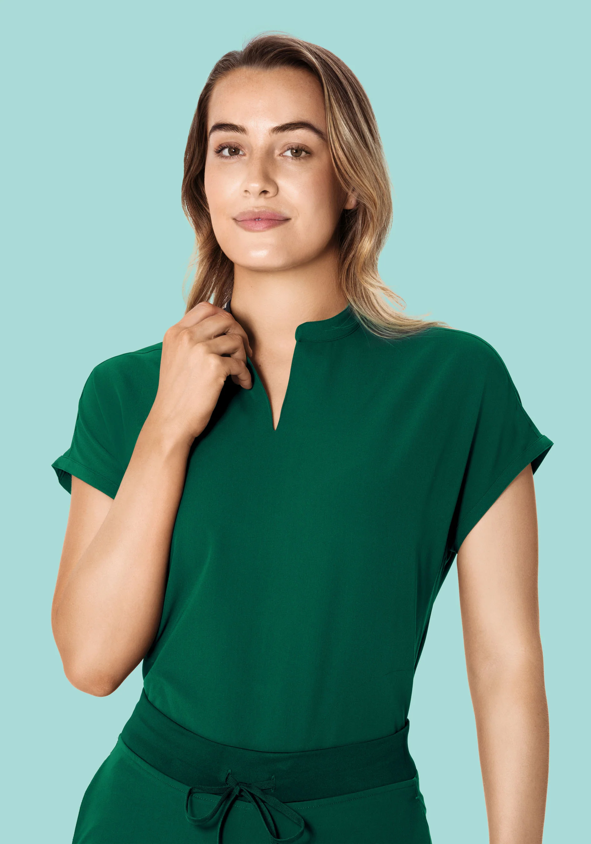 Mandarin Dolman Top Hunter Green - Image 2