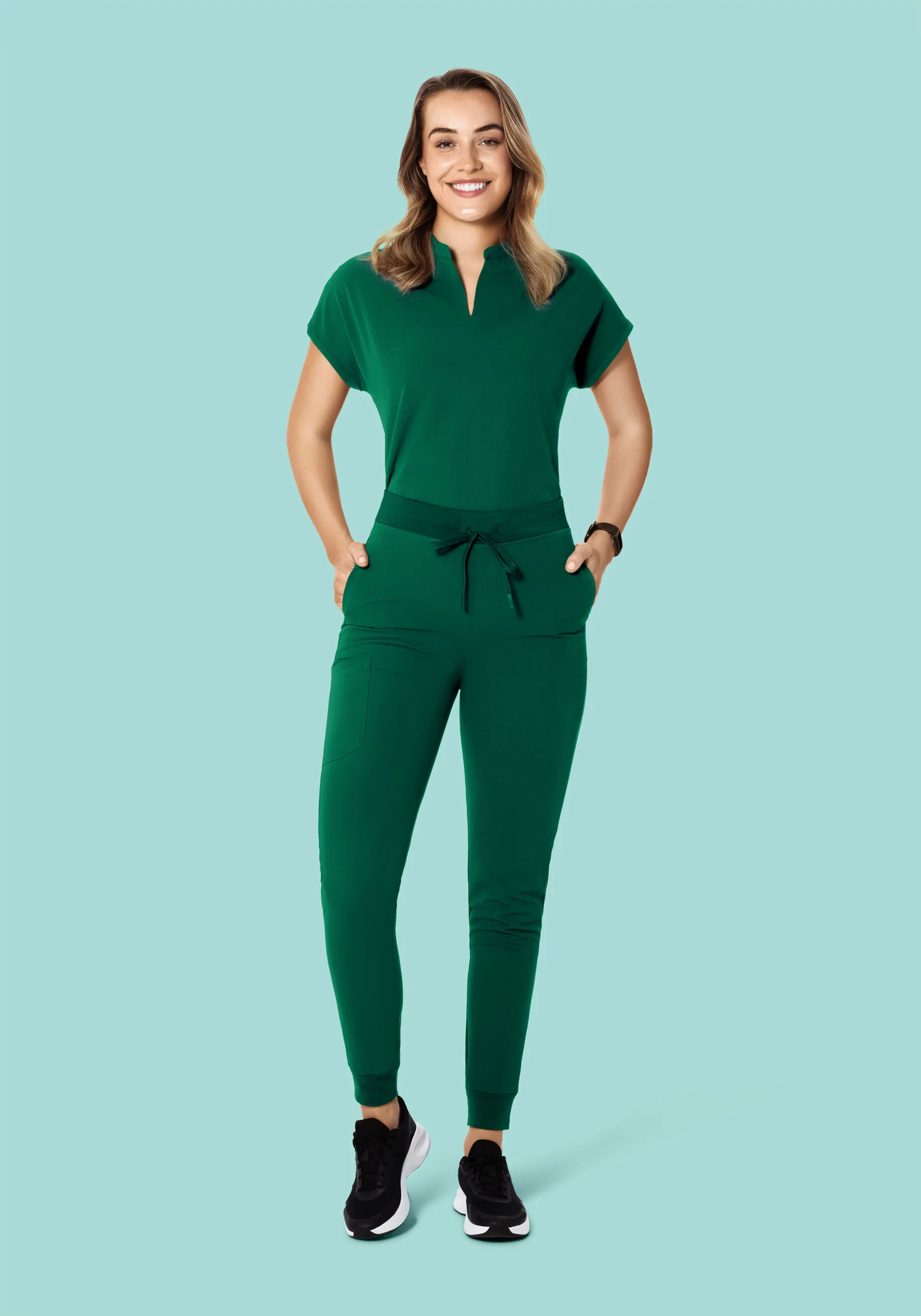Mandarin Dolman Top Hunter Green - Image 3