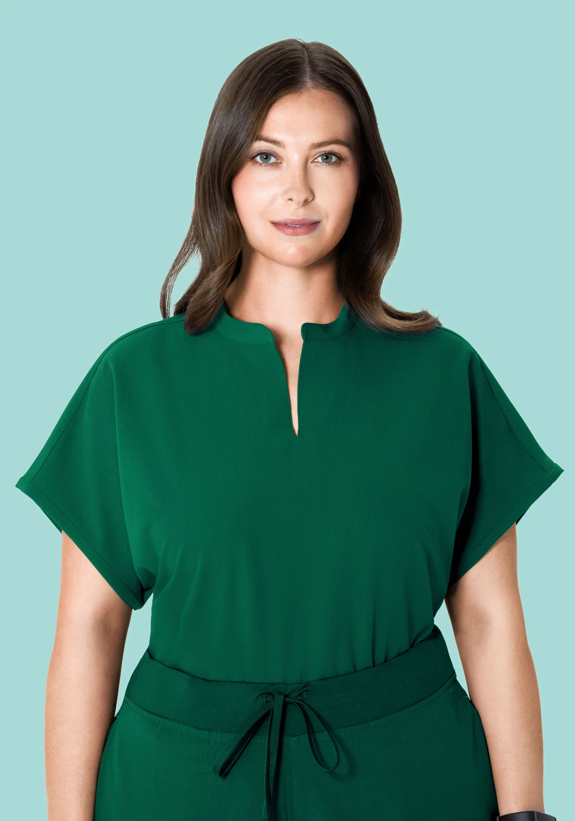 Mandarin Dolman Top Hunter Green - Image 6