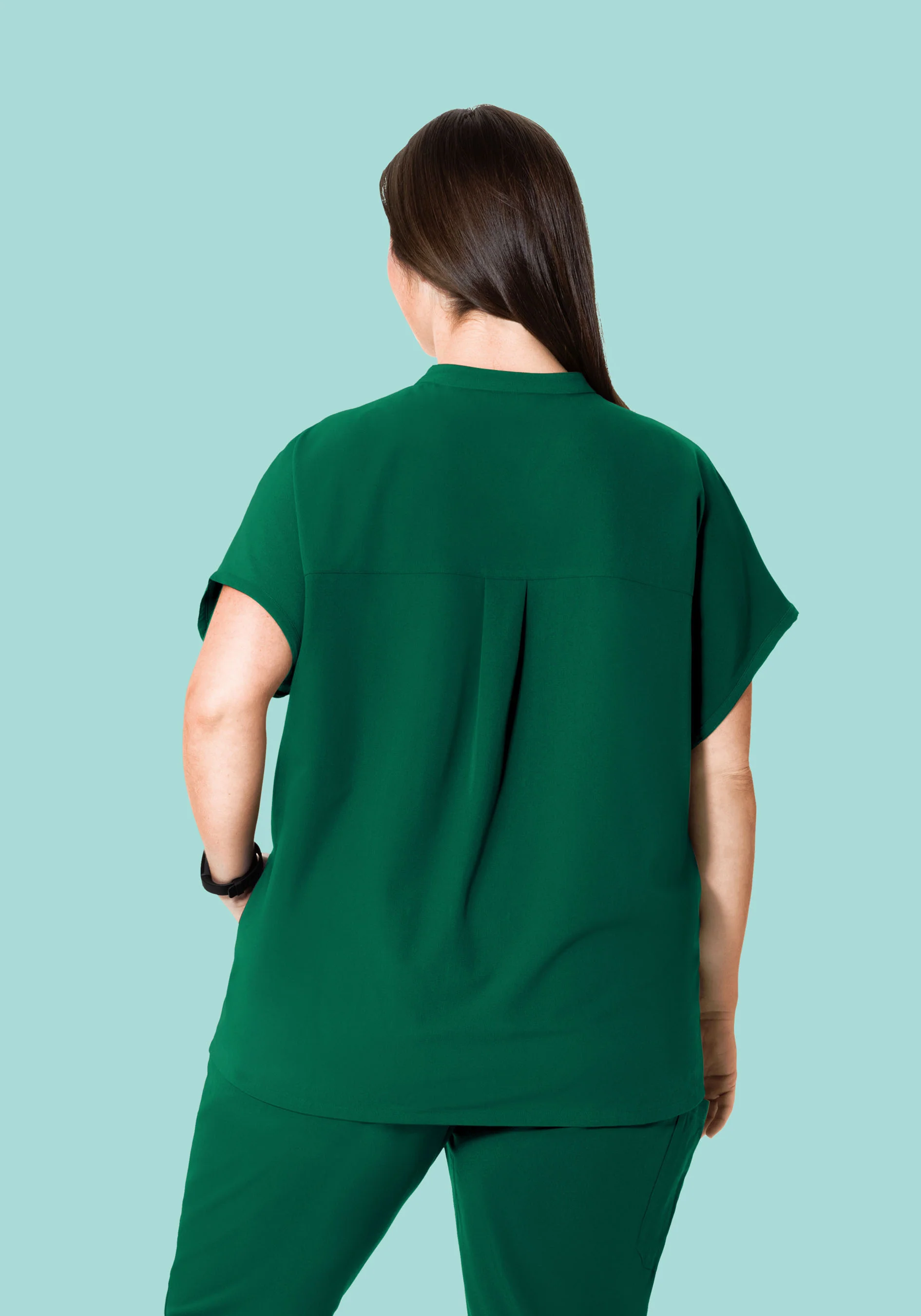 Mandarin Dolman Top Hunter Green - Image 8