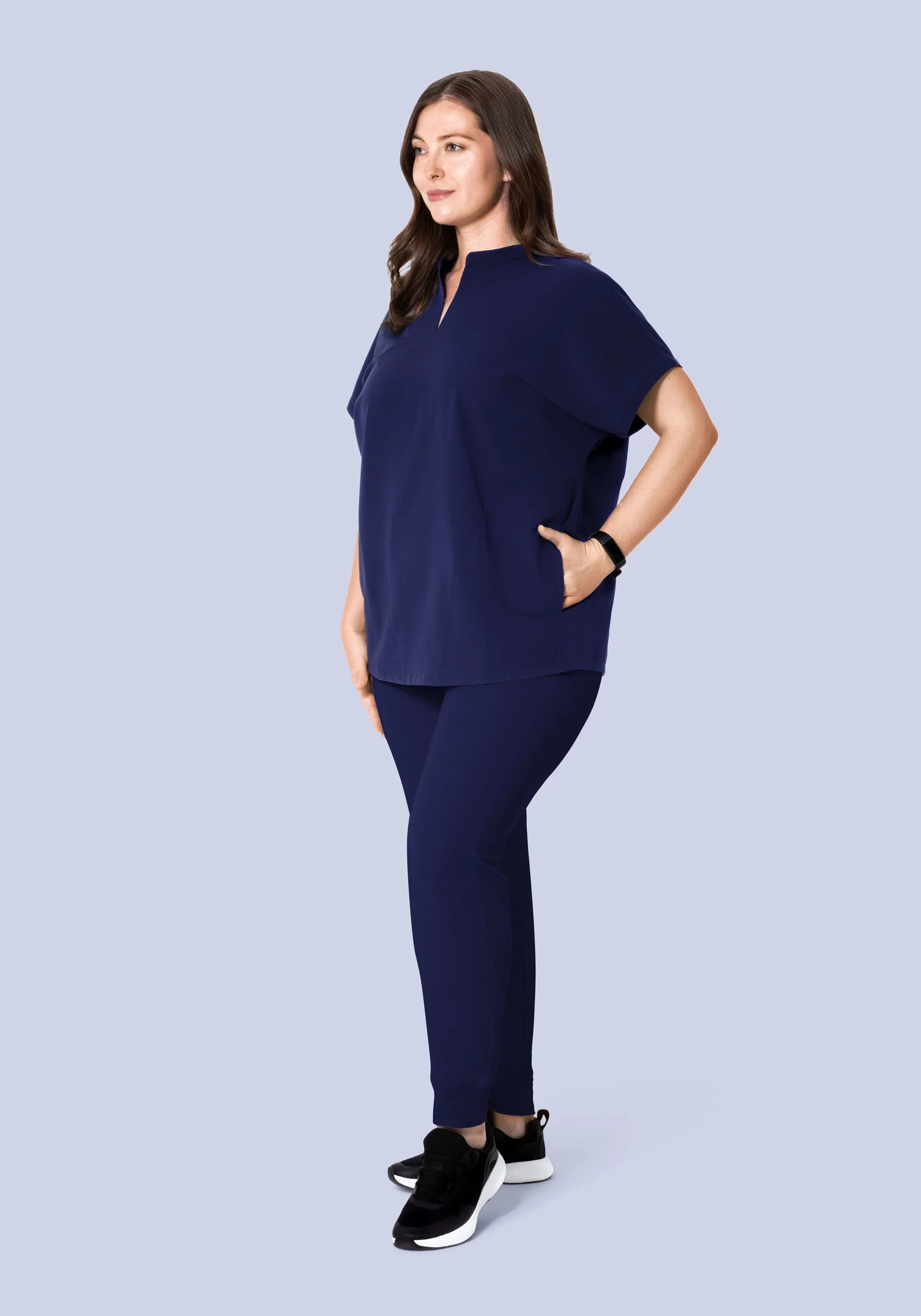 Mandarin Dolman Top Navy - Image 10