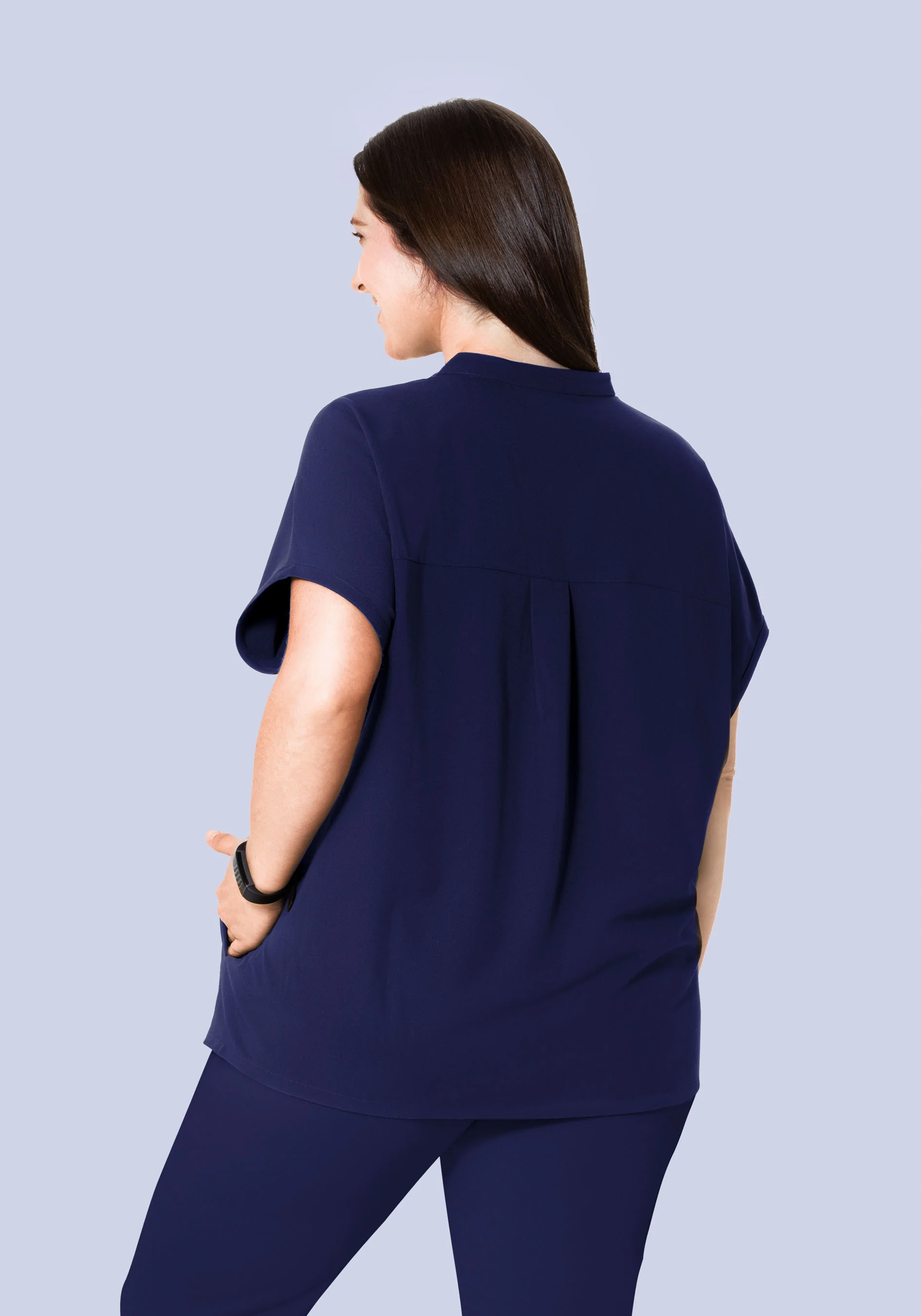 Mandarin Dolman Top Navy - Image 11