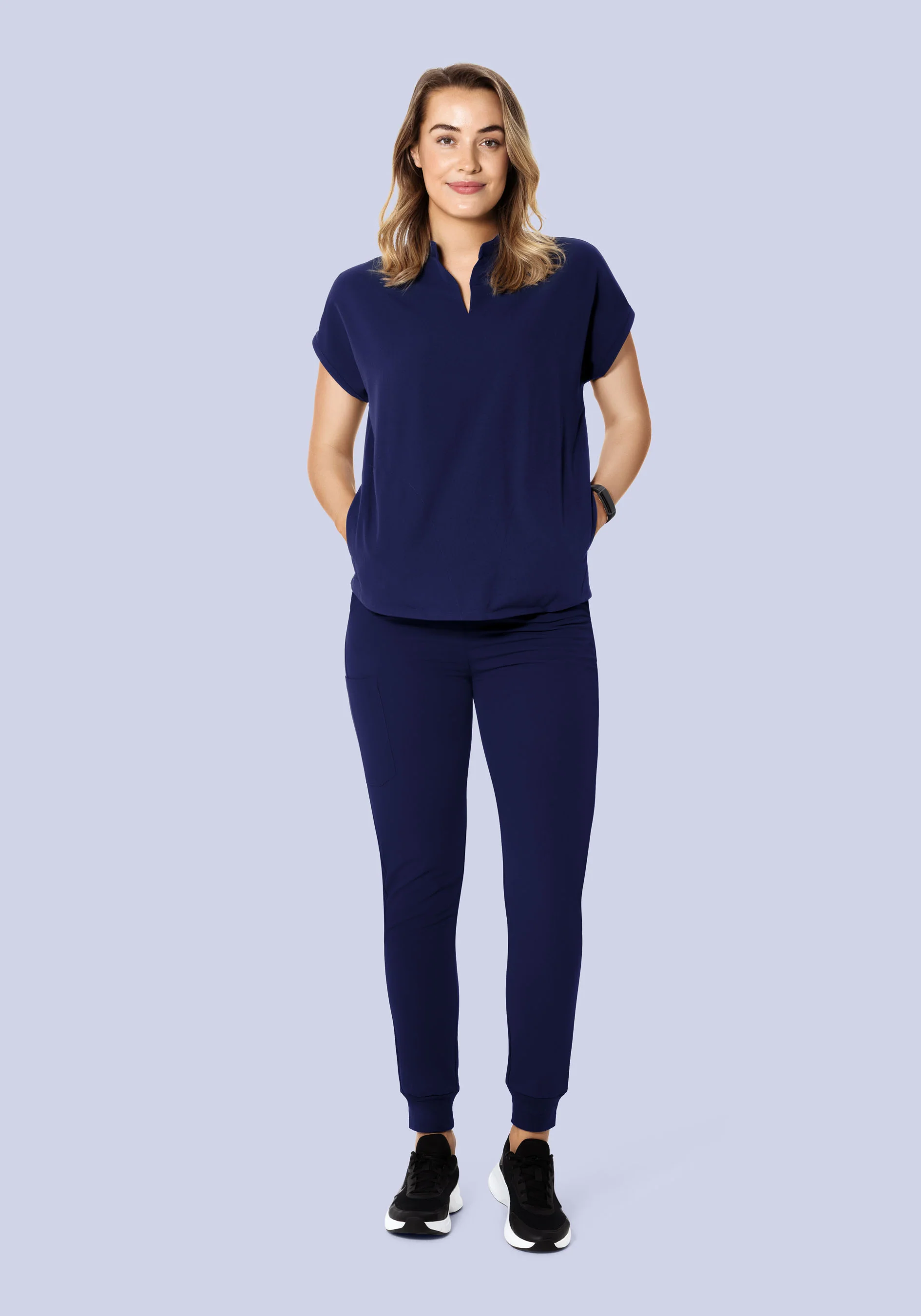 Mandarin Dolman Top Navy - Image 4