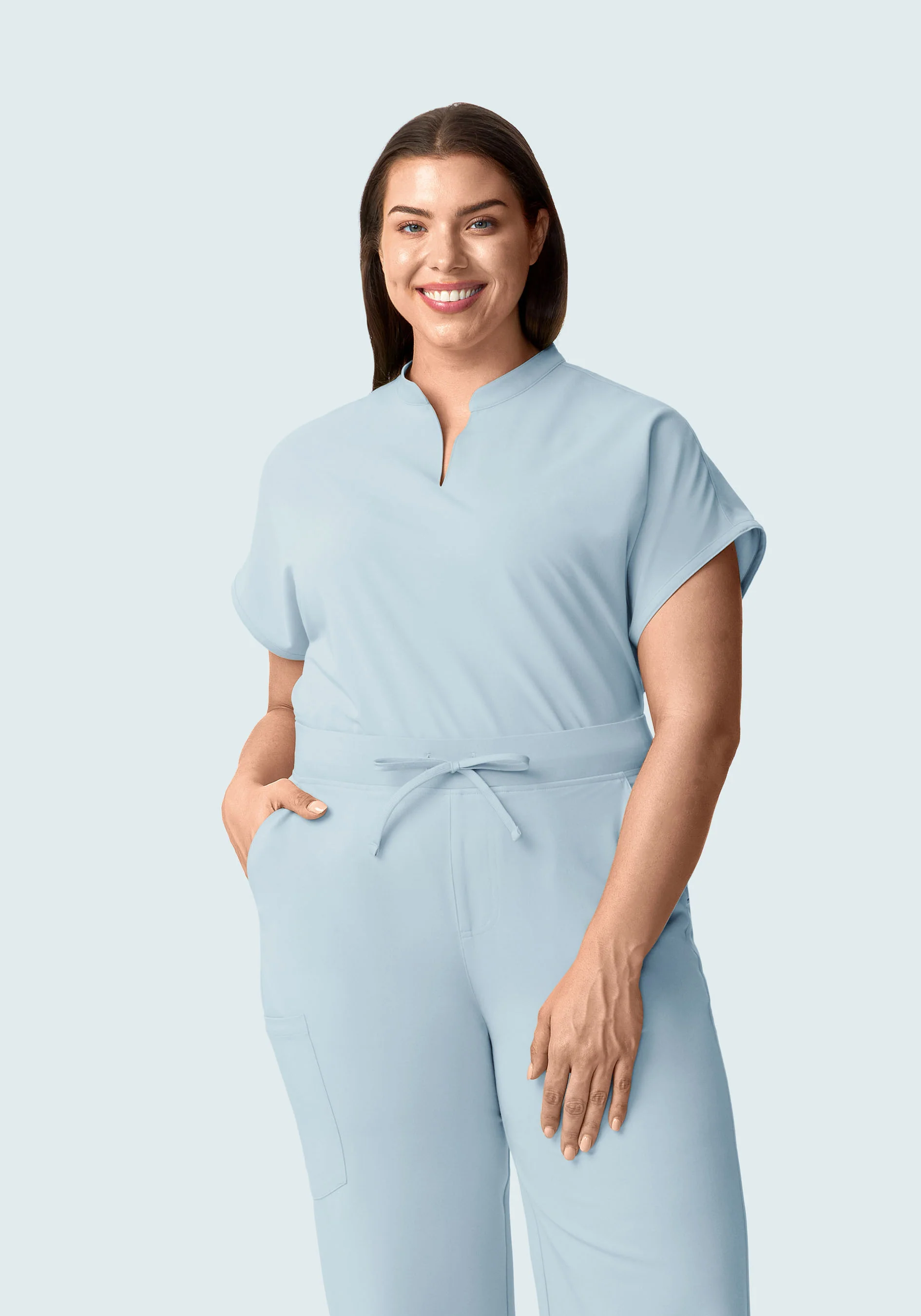Mandarin Dolman Top Powder Blue - Image 7