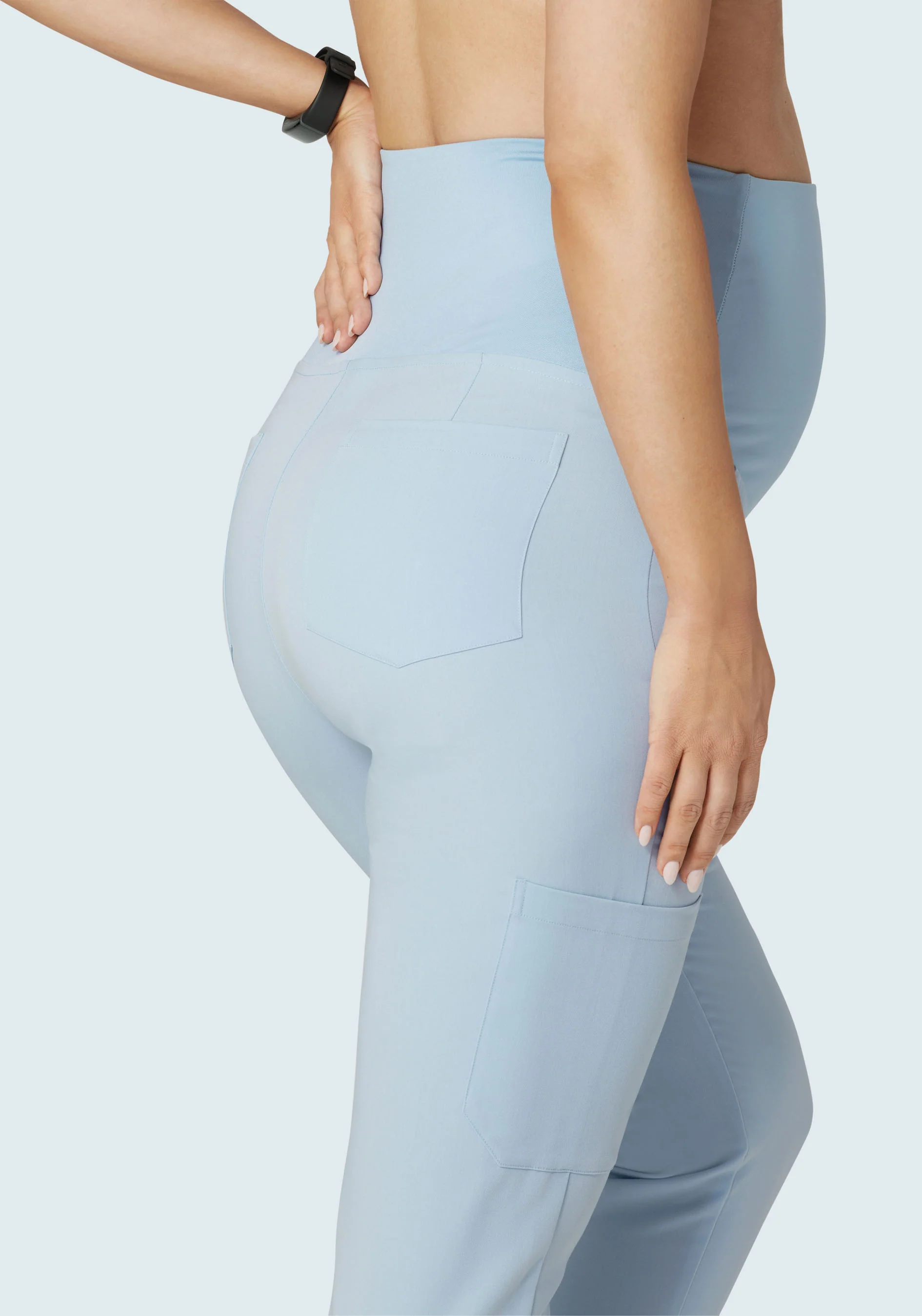 Maternity Joggers Powder Blue - Image 3