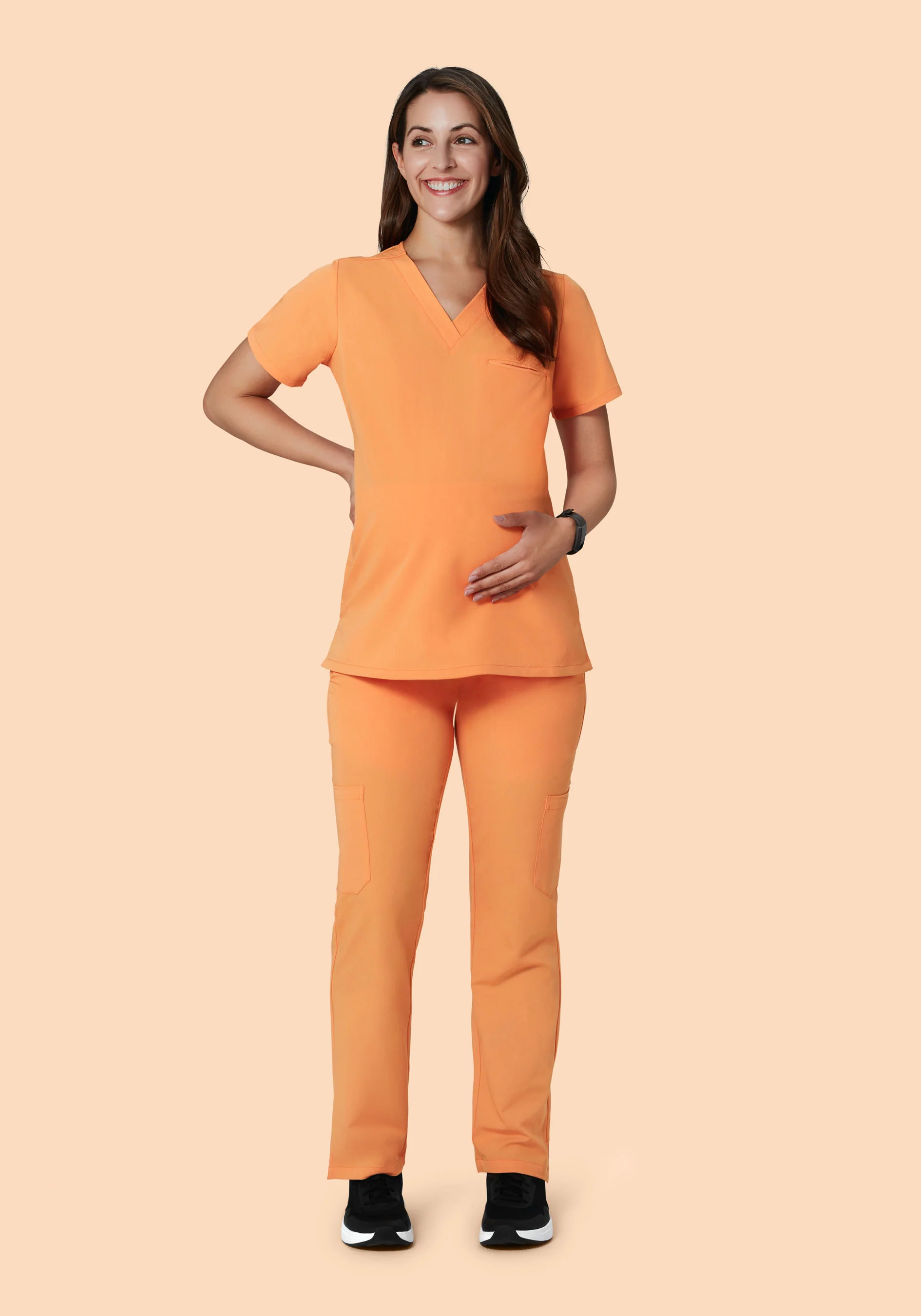 Maternity One Pocket Top Cantaloupe - Image 4