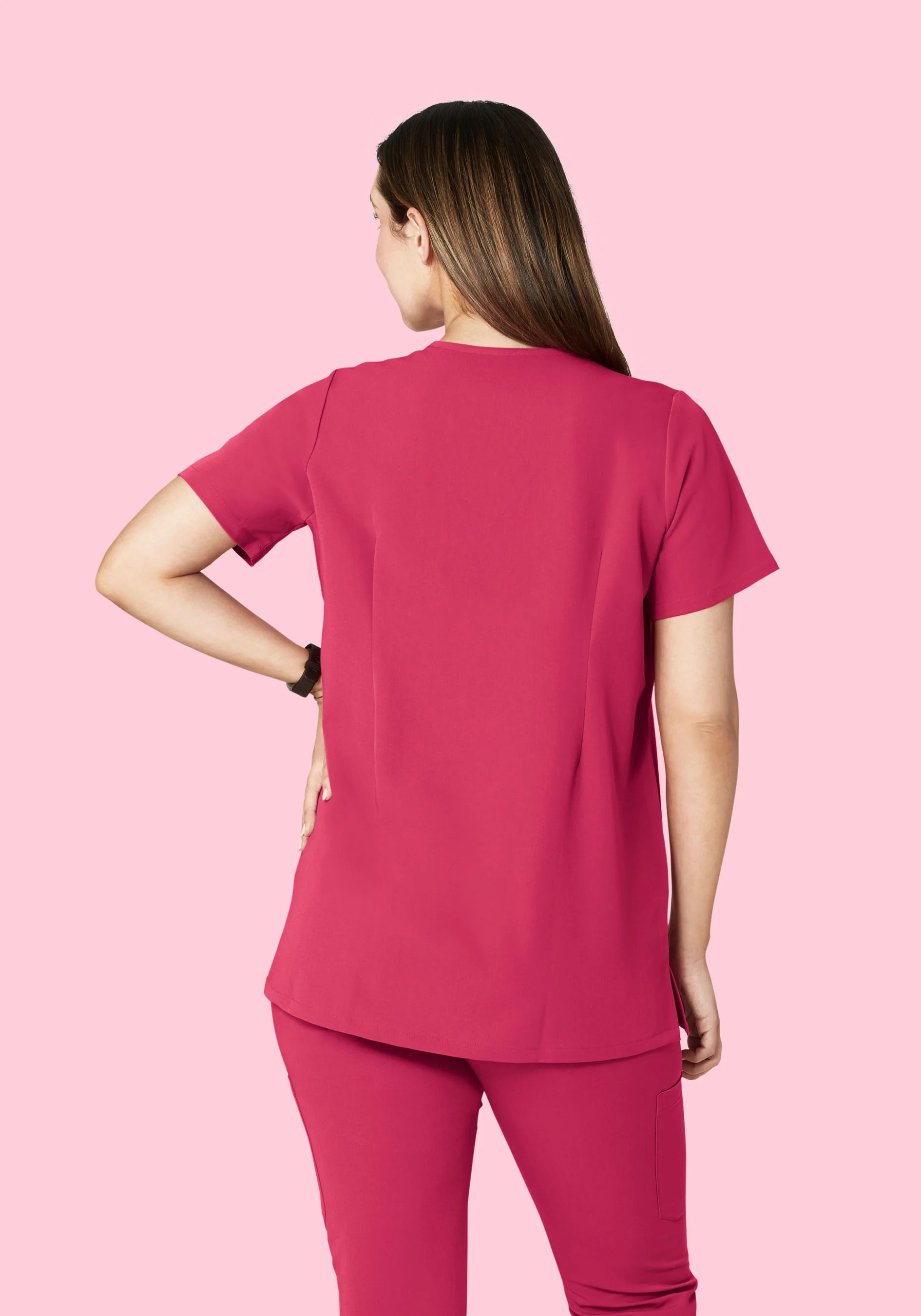 Maternity One Pocket Top Deep Magenta - Image 3