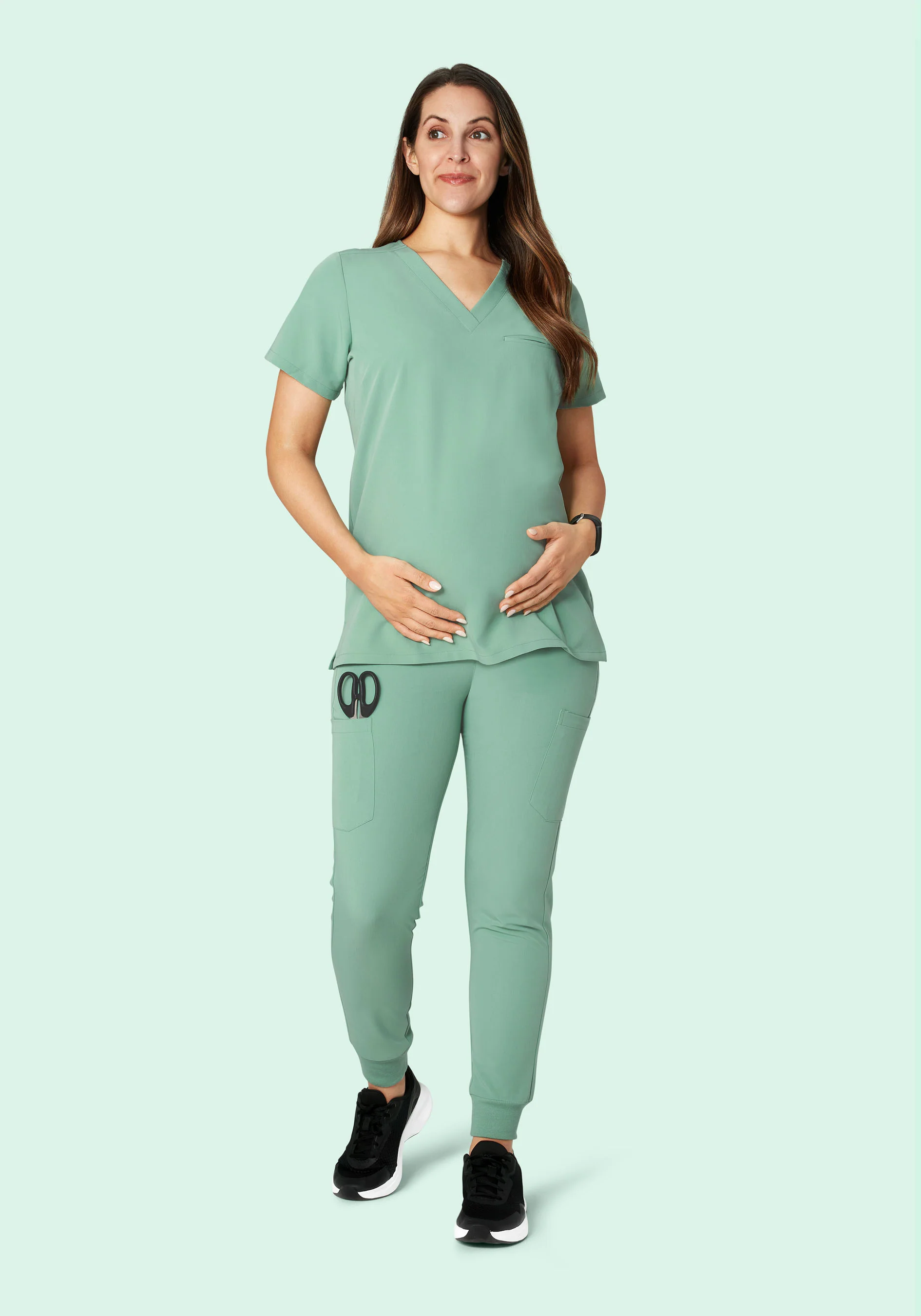 Maternity One Pocket Top Jade - Image 2