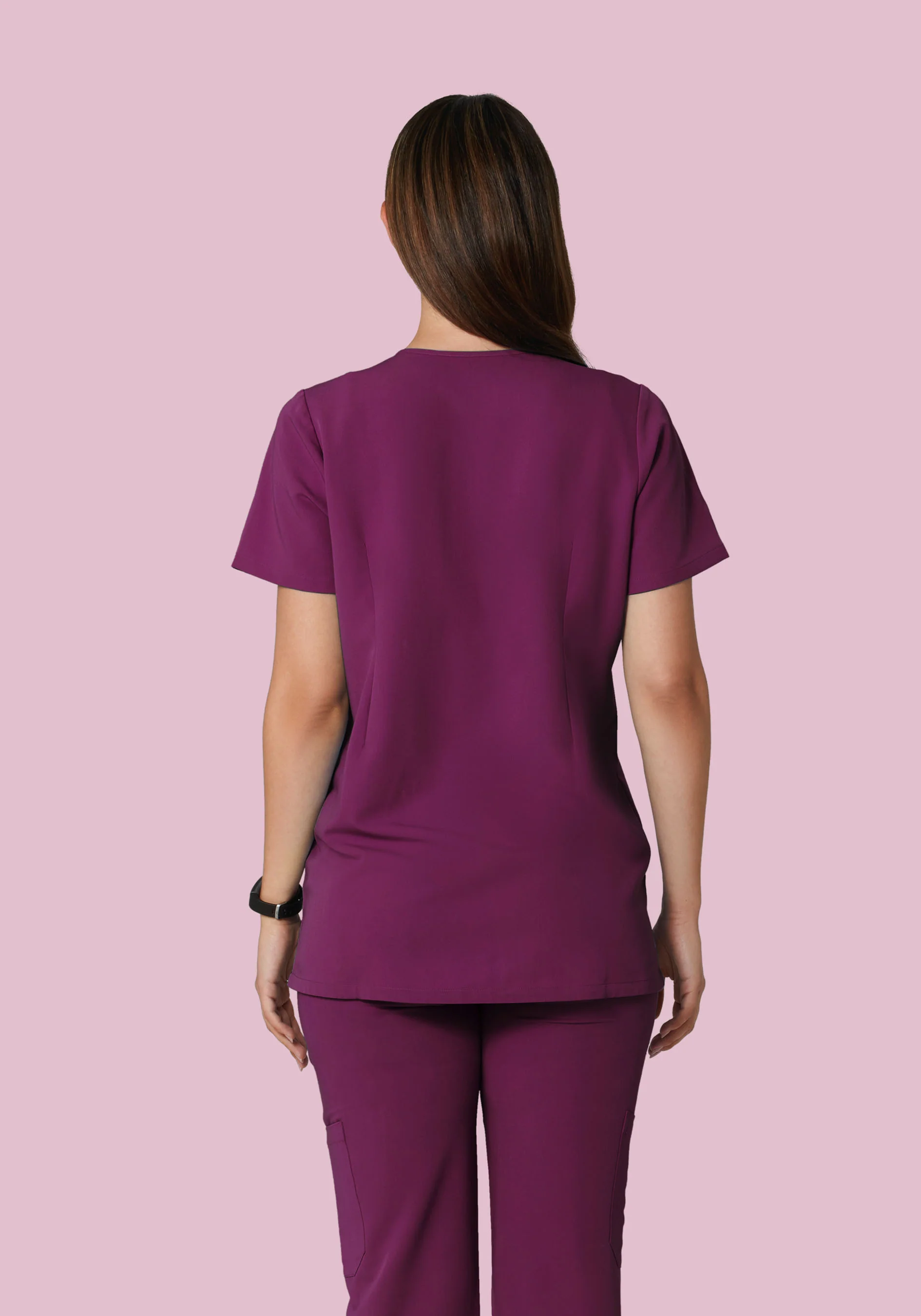 Maternity One Pocket Top Plum - Image 3