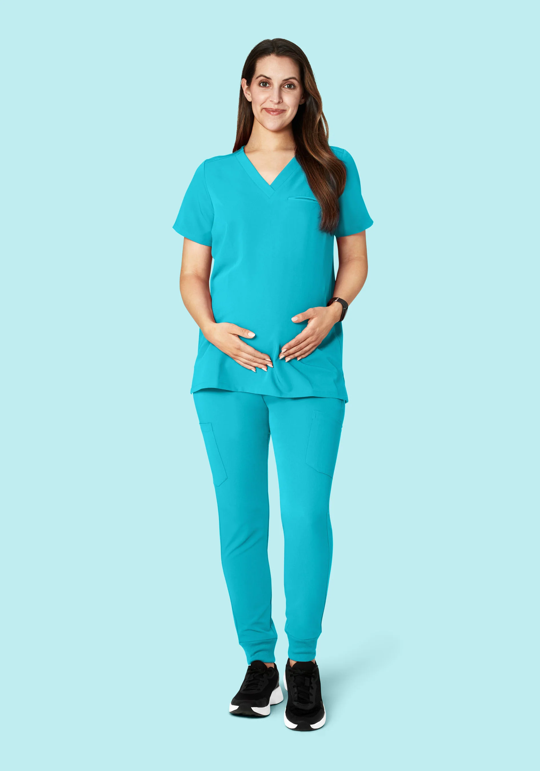 Maternity One Pocket Top Teal - Image 4