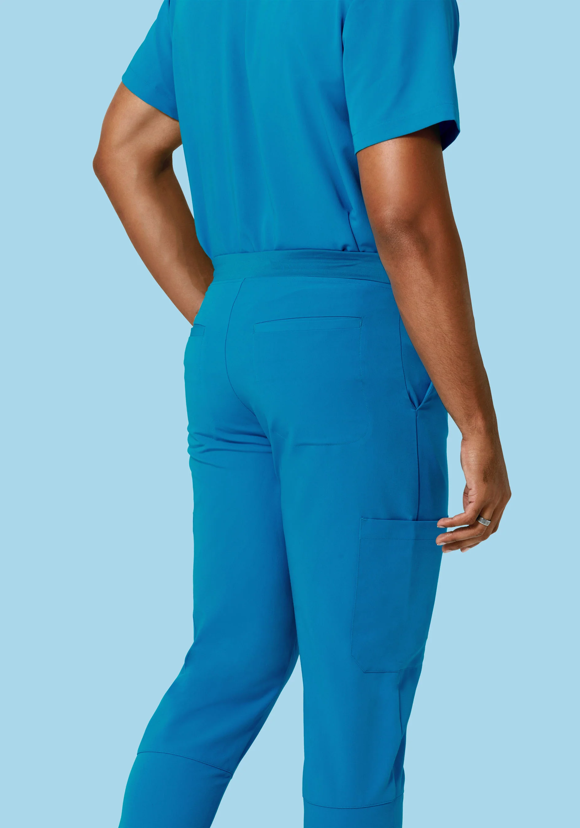 7 Pocket Joggers Electric Blue - Image 4