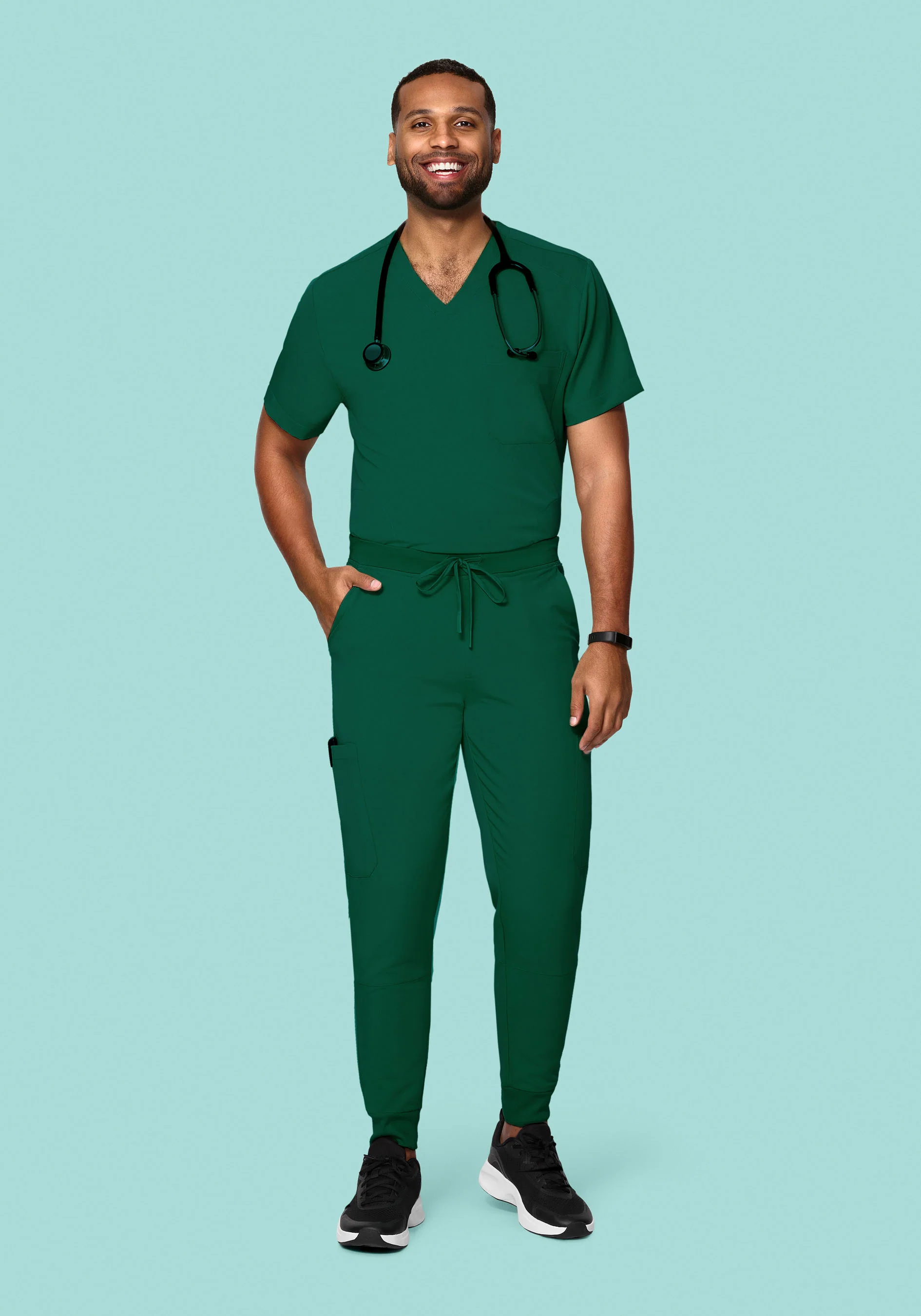 7 Pocket Joggers Hunter Green - Image 3