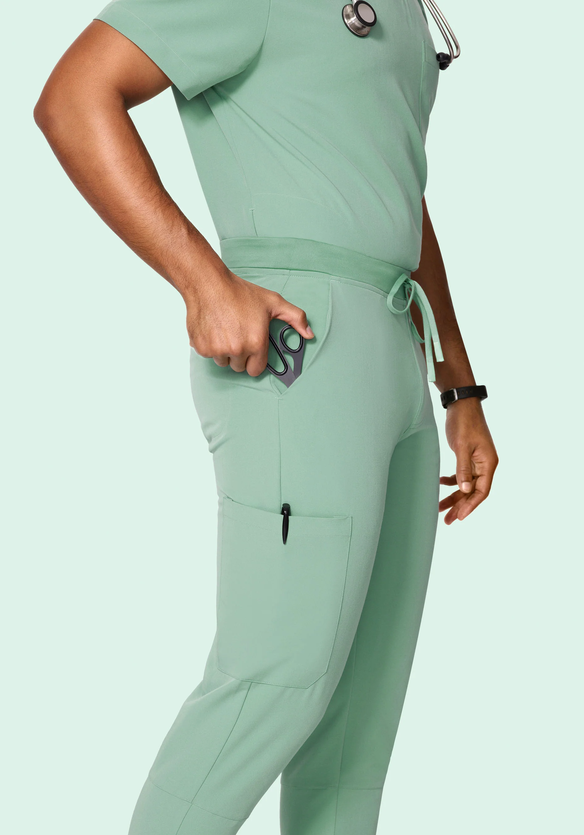 7 Pocket Joggers Jade - Image 3