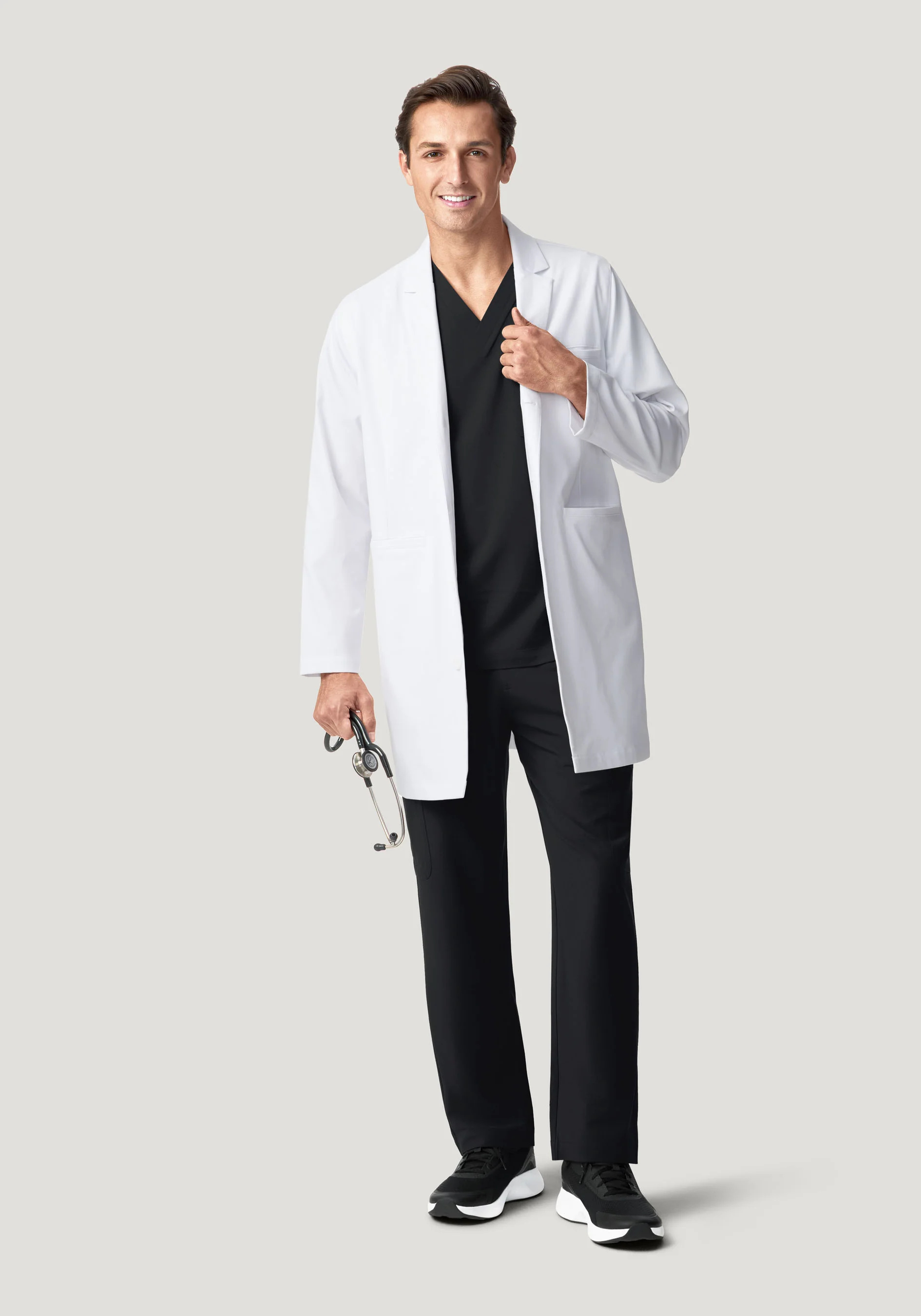 Men's Long Lab Coat White - Image 6