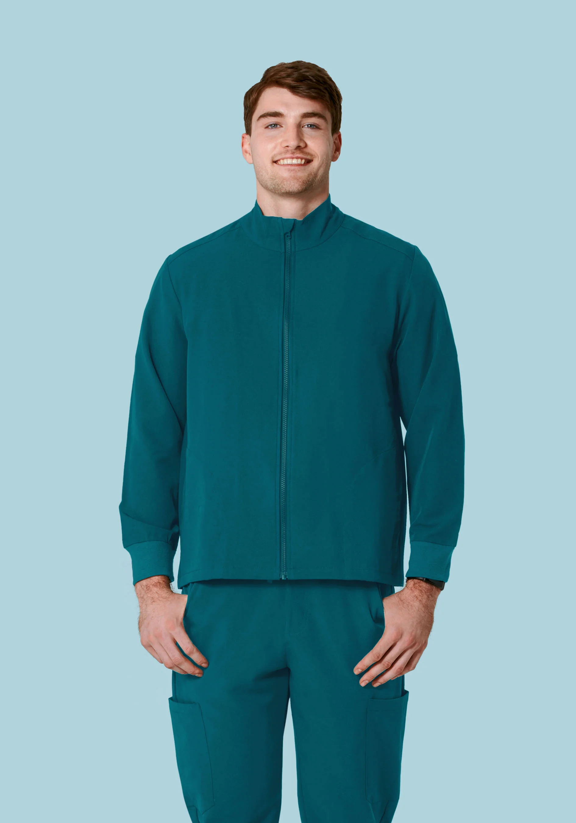 Men's Modern Scrub Jacket Caribbean Blue - Image 3