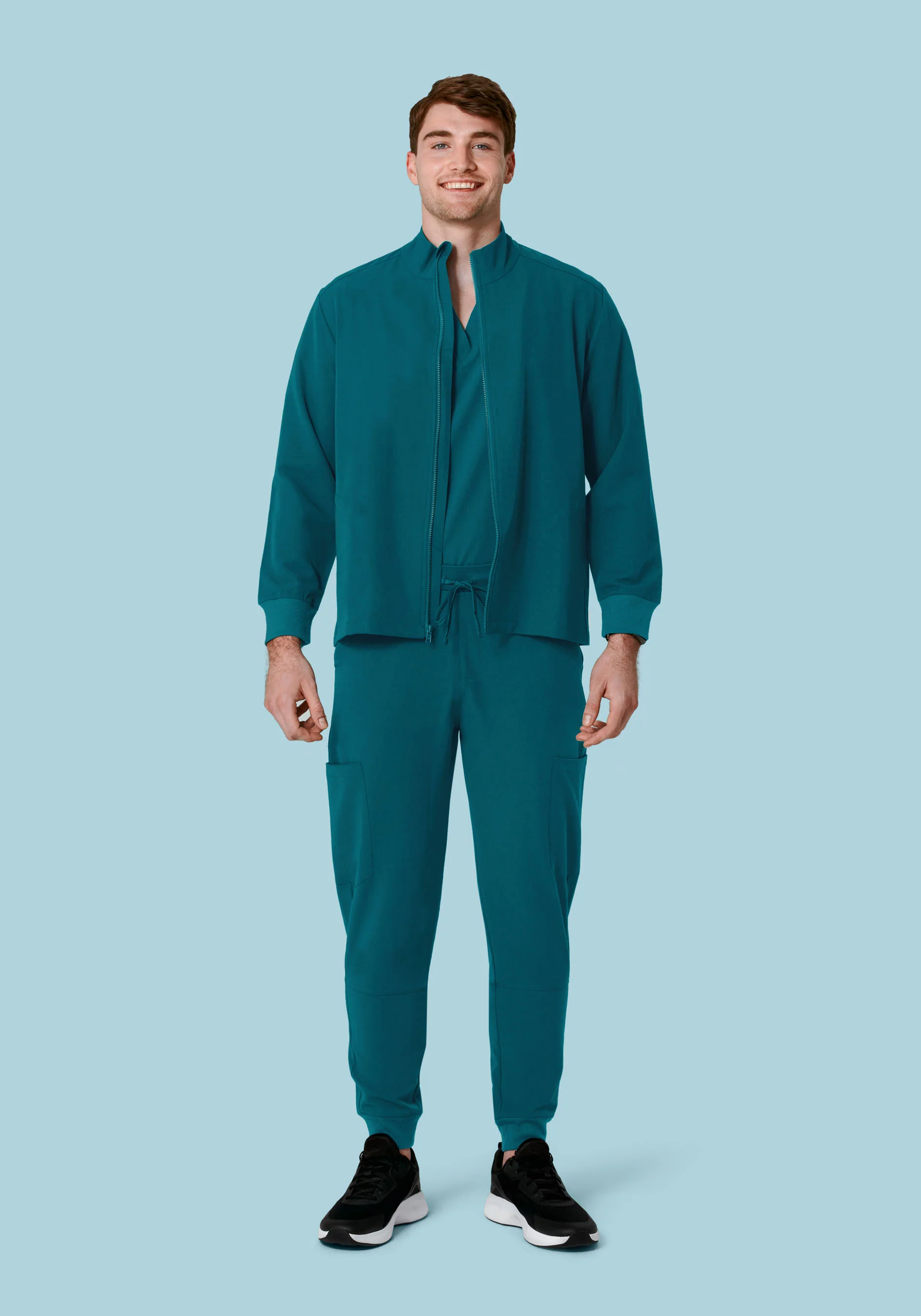 Men's Modern Scrub Jacket Caribbean Blue - Image 4