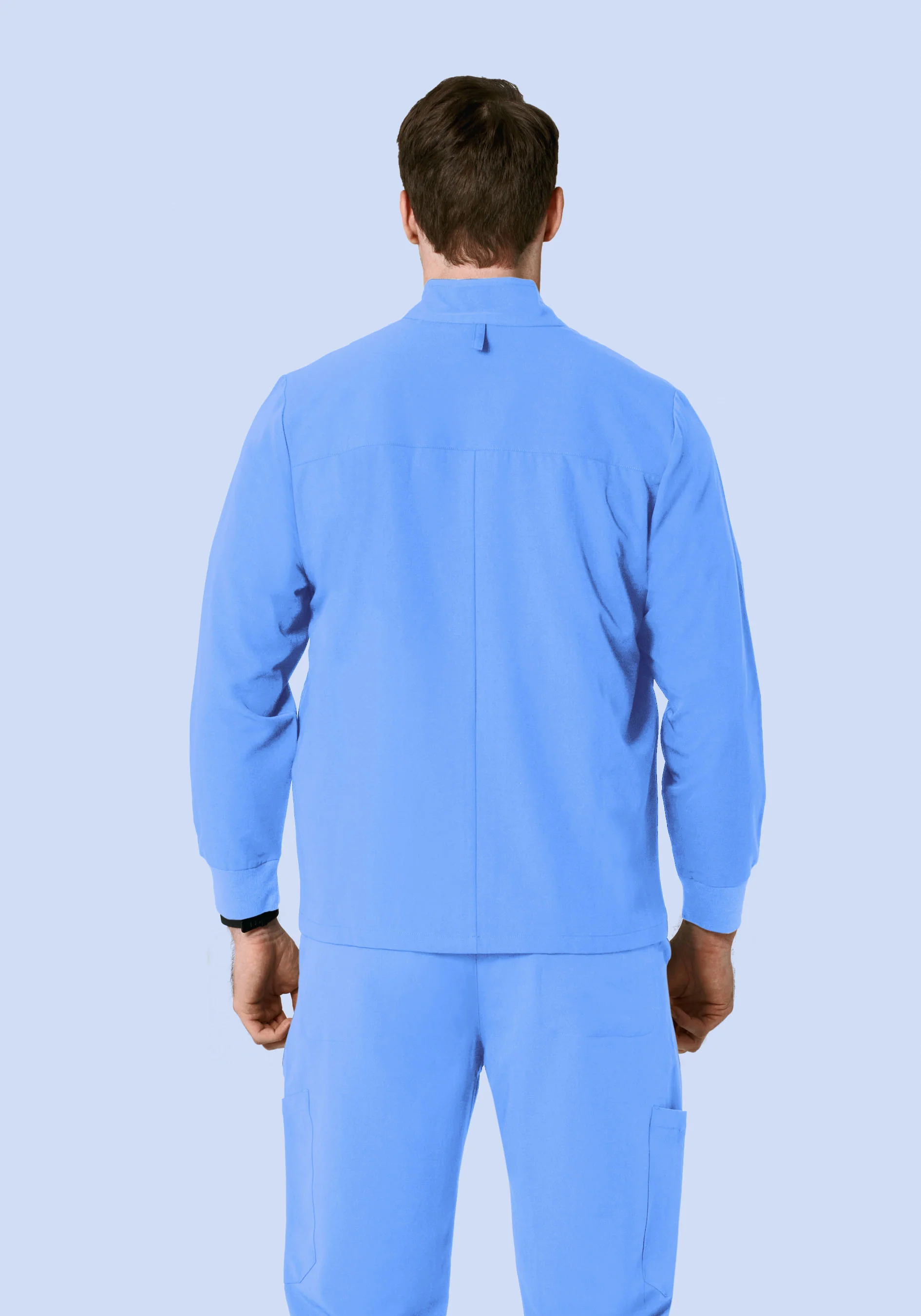 Men's Modern Scrub Jacket Ceil Blue - Image 4