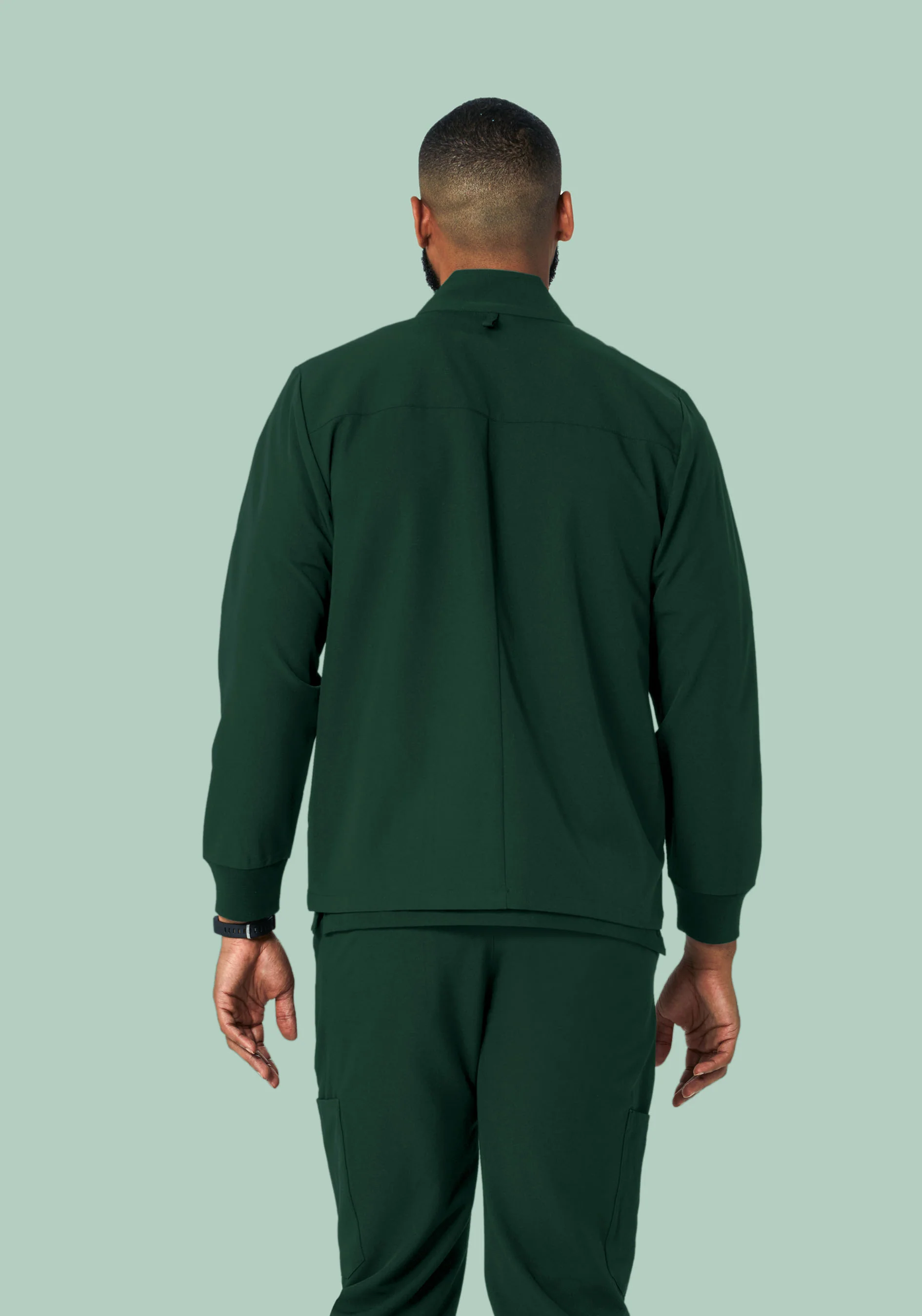 Men's Modern Scrub Jacket Midnight Green - Image 3