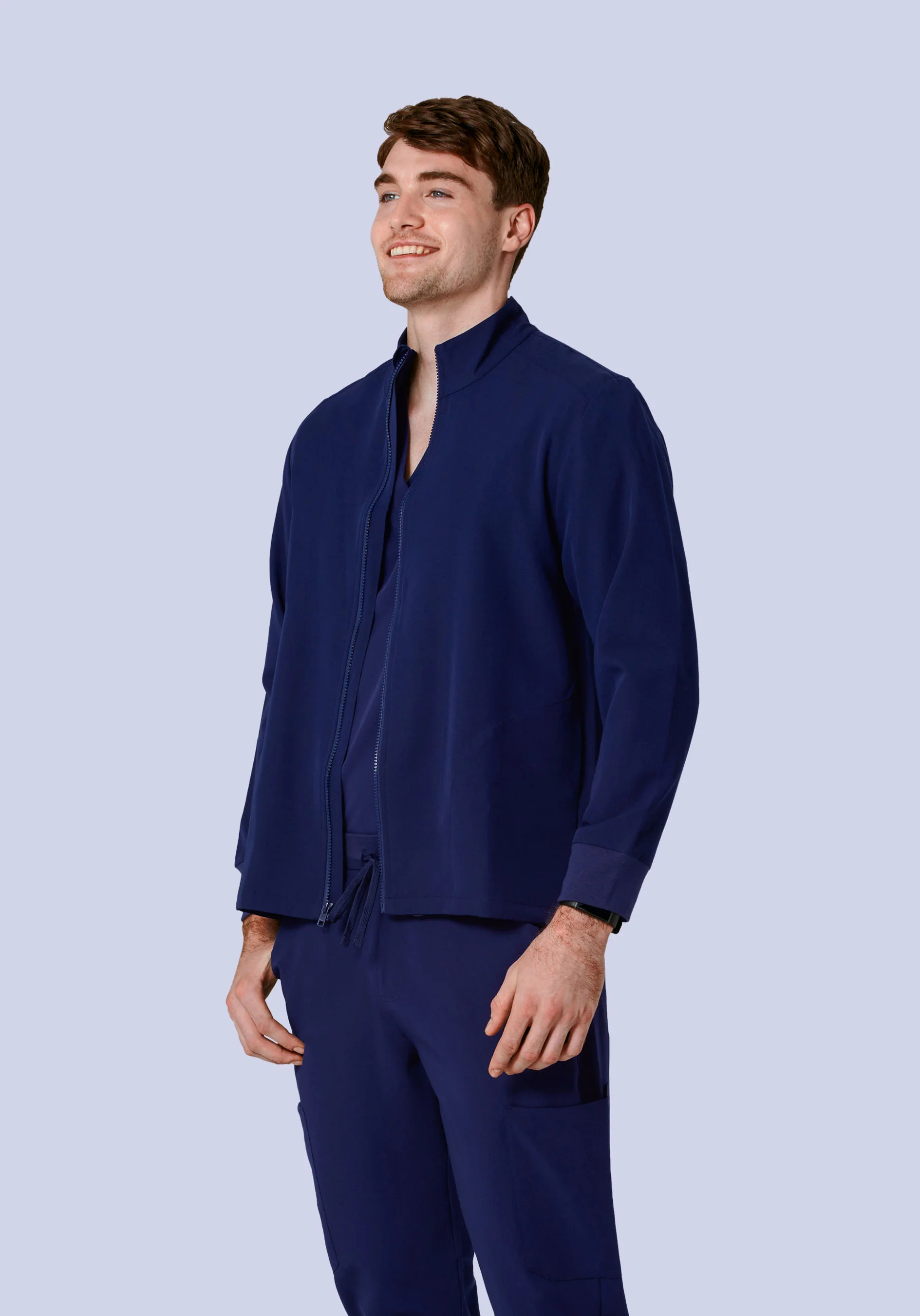 Men's Modern Scrub Jacket Navy - Image 3