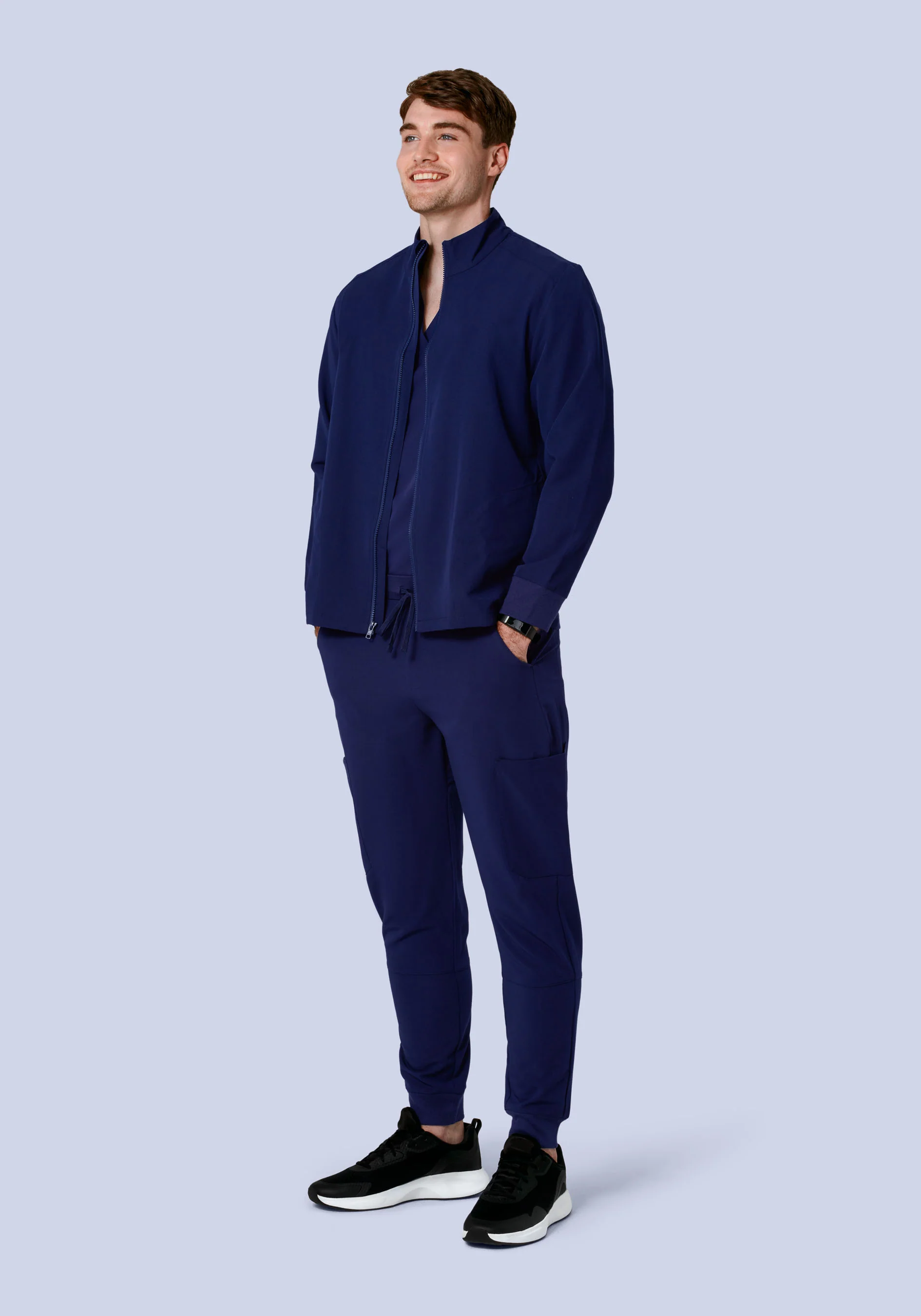 Men's Modern Scrub Jacket Navy - Image 4