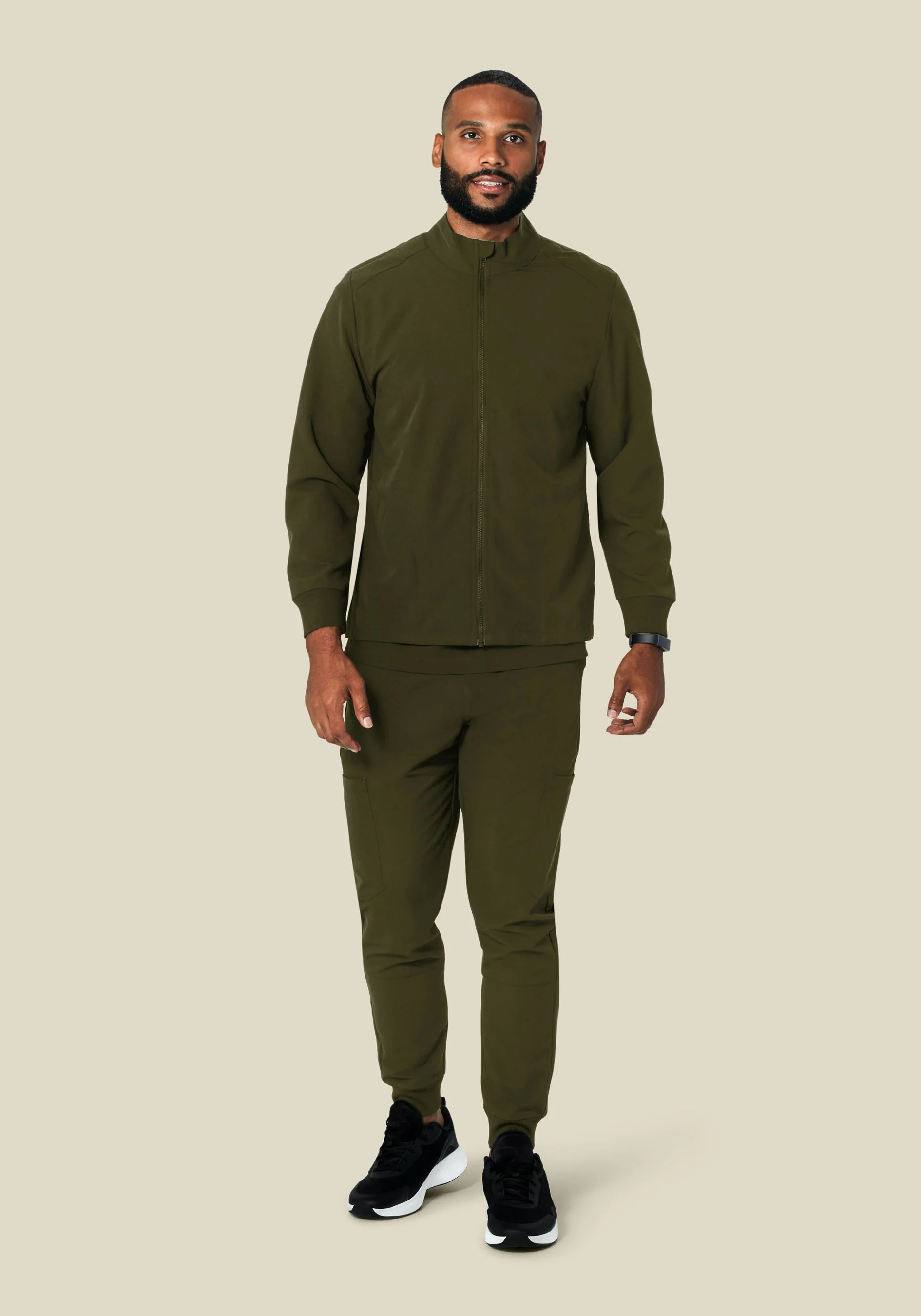Men's Modern Scrub Jacket Olive - Image 4
