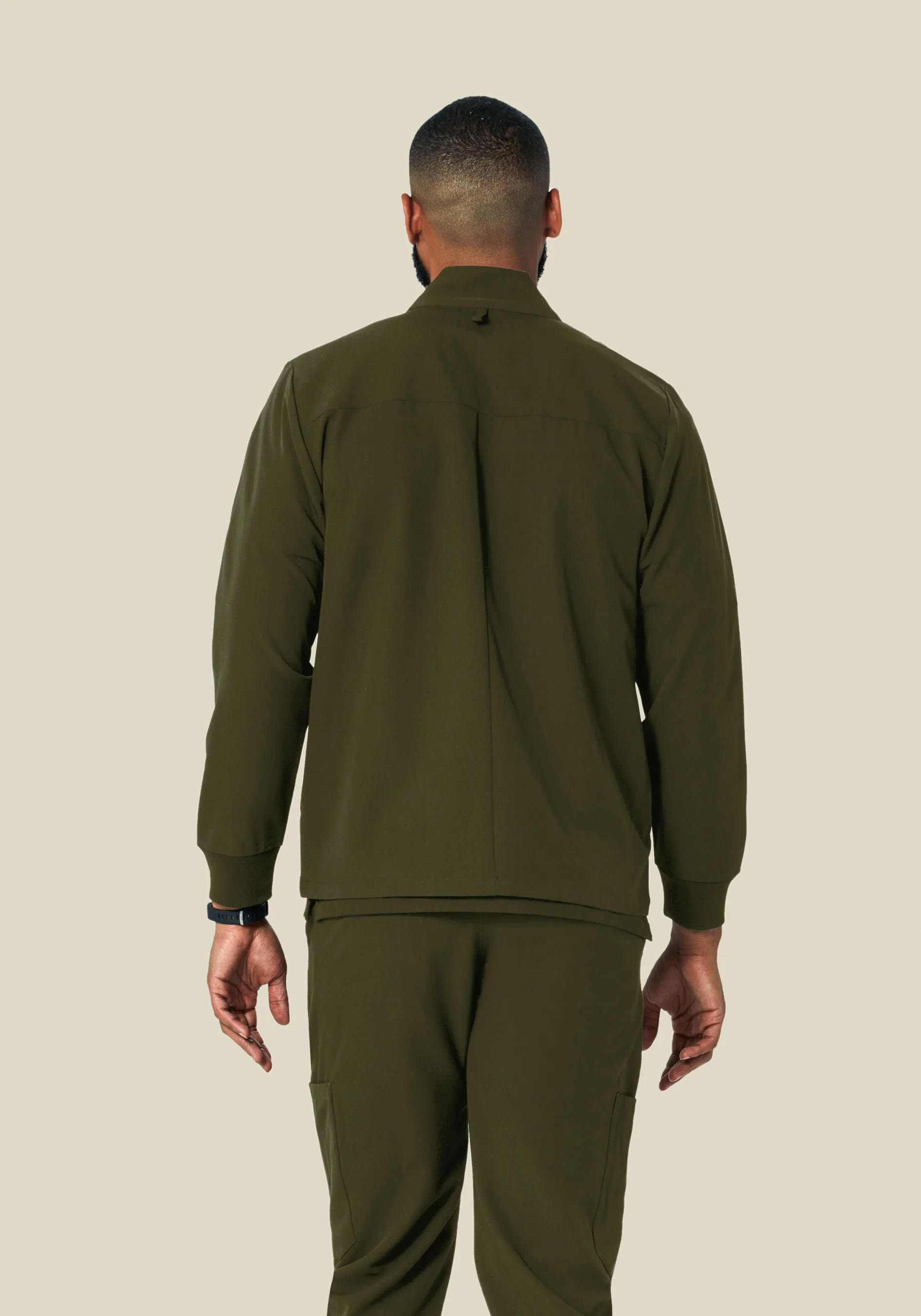 Men's Modern Scrub Jacket Olive - Image 6