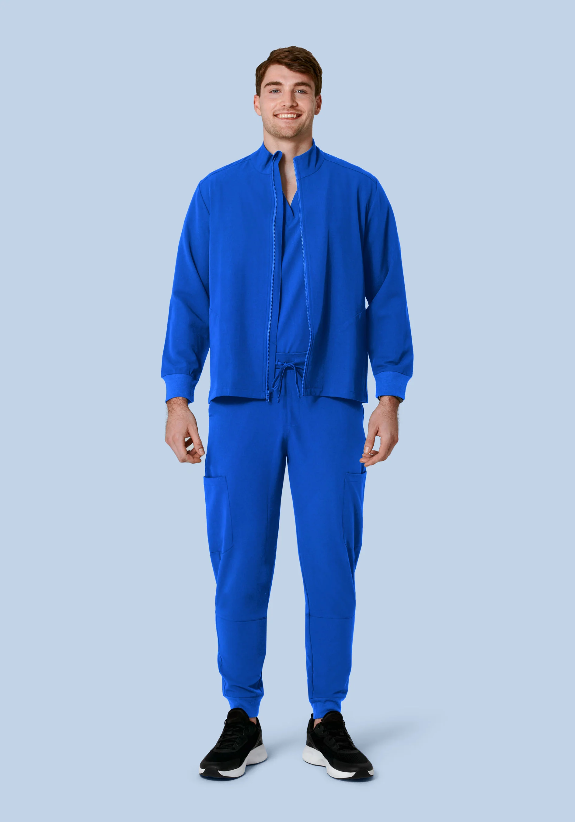 Men's Modern Scrub Jacket Royal Blue - Image 4