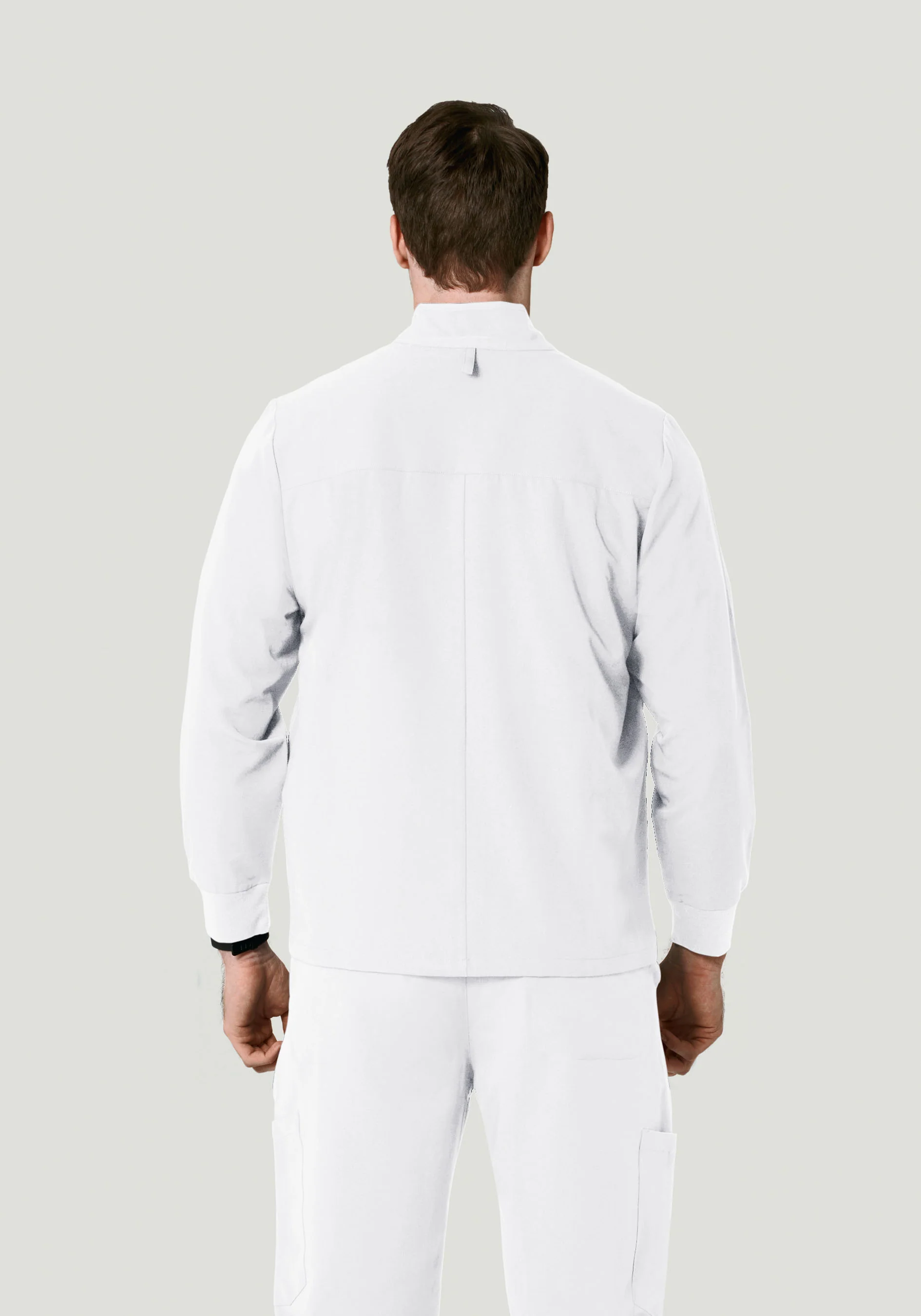 Men's Modern Scrub Jacket White - Image 4