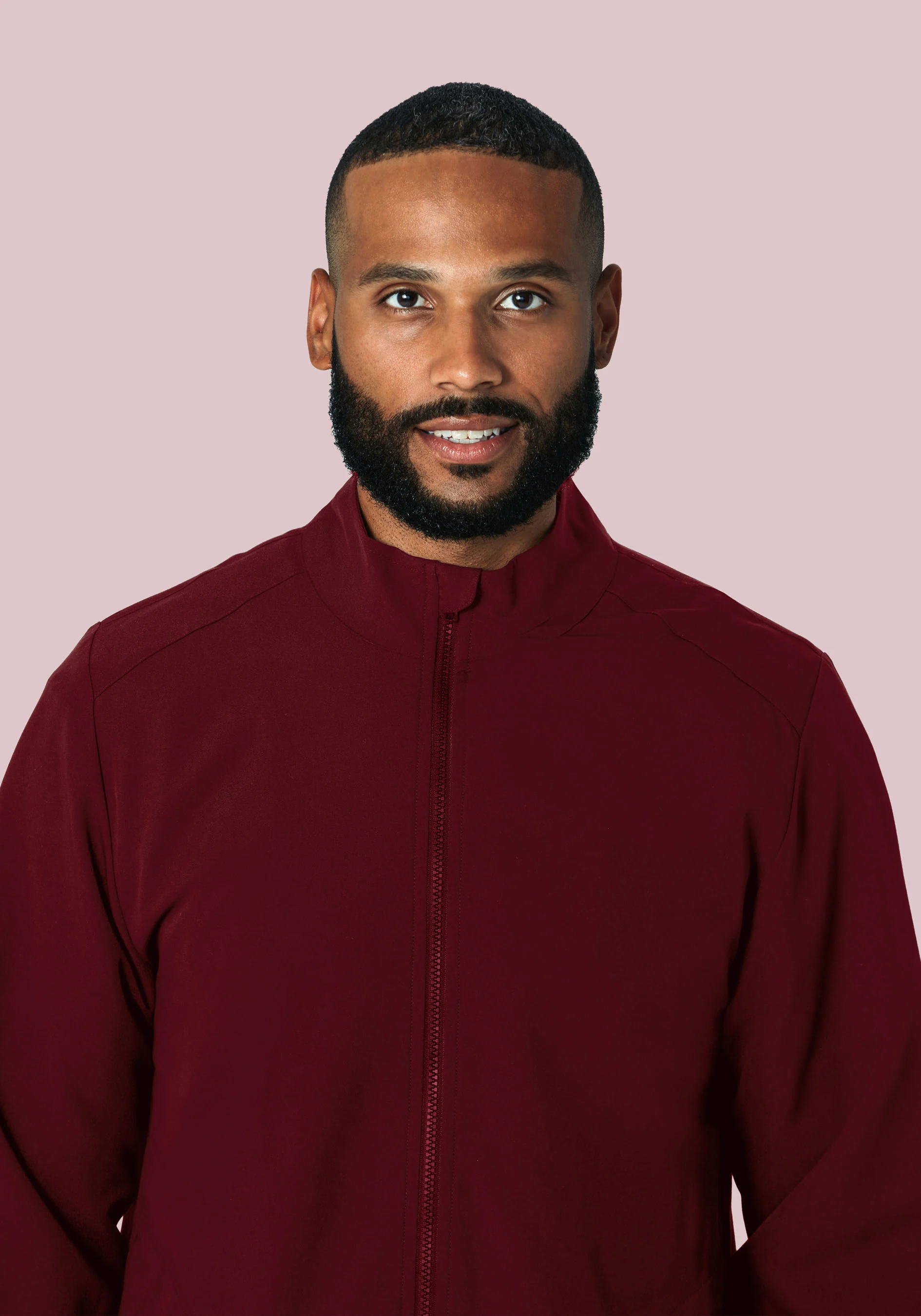 Men's Modern Scrub Jacket Wine - Image 3