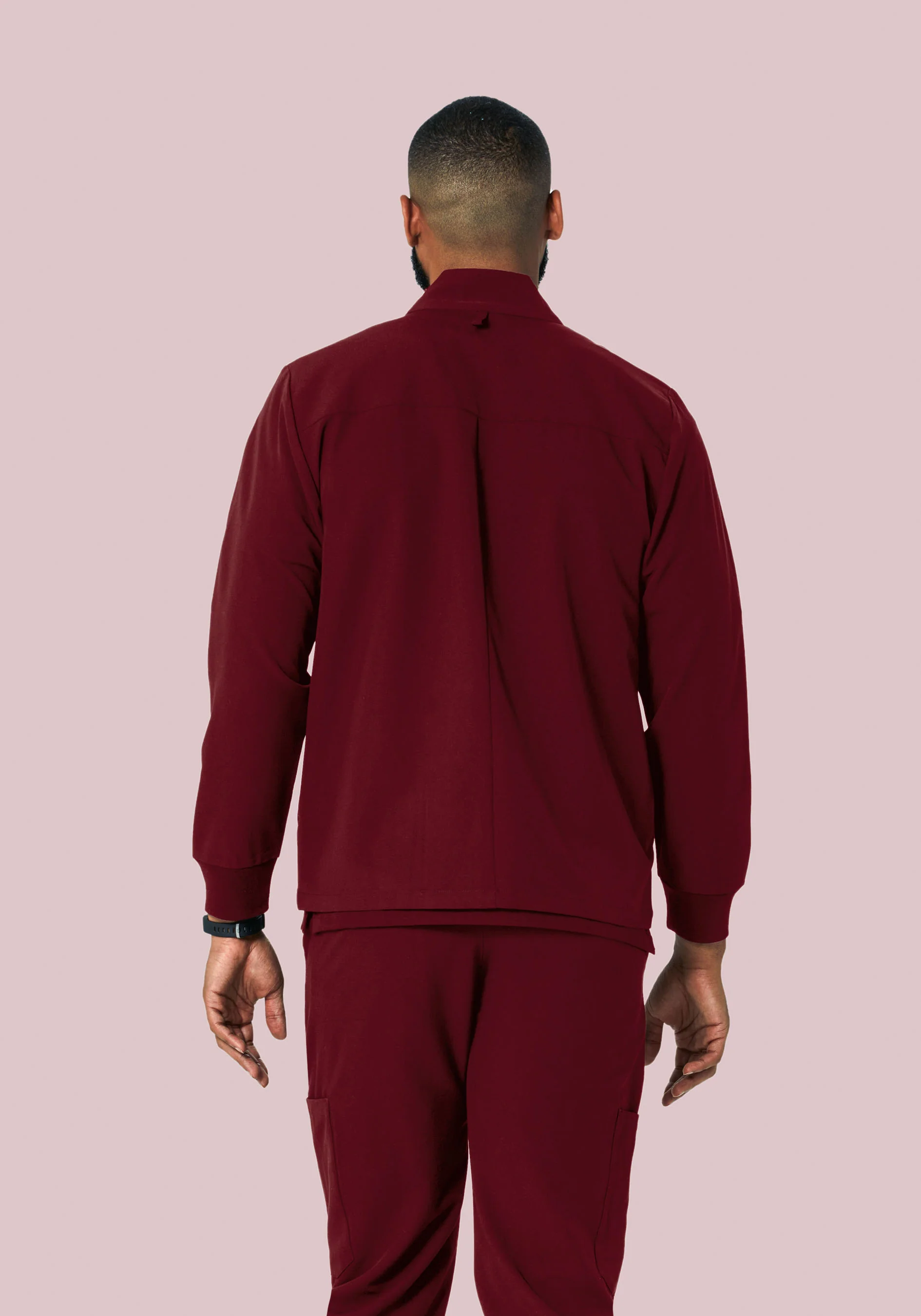 Men's Modern Scrub Jacket Wine - Image 6