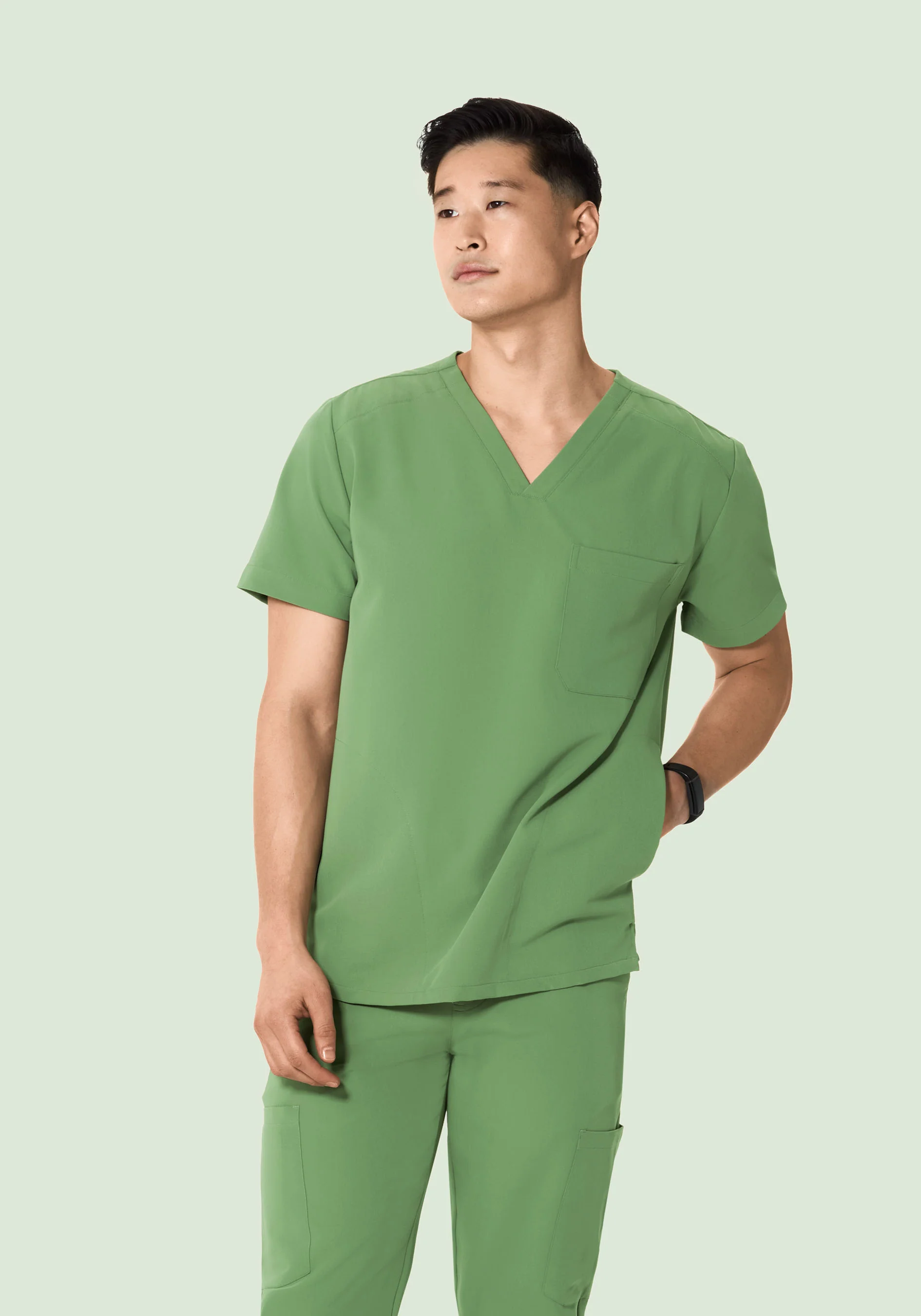 Three Pocket Top Hazel Green
