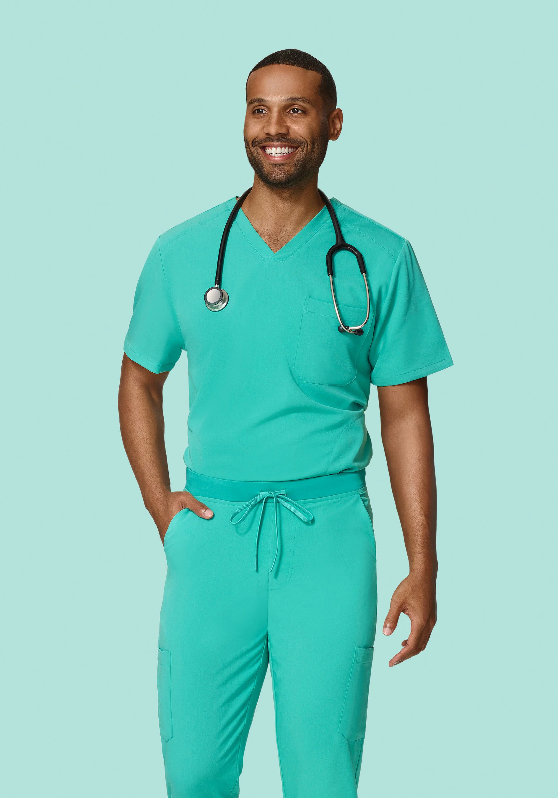 Three Pocket Top Surgical Green - Image 2