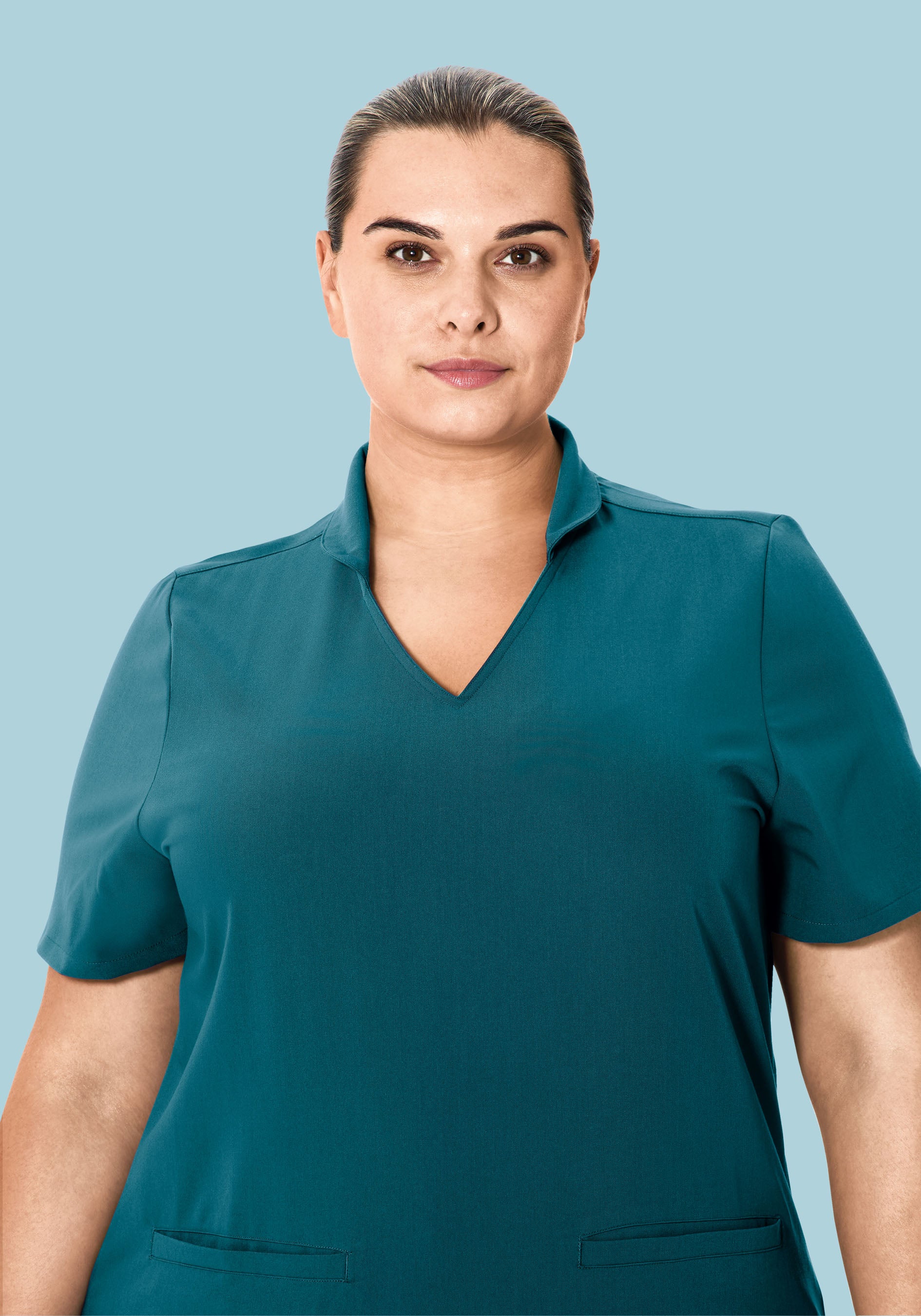 Multi Wear Collar Top Caribbean Blue - Image 8