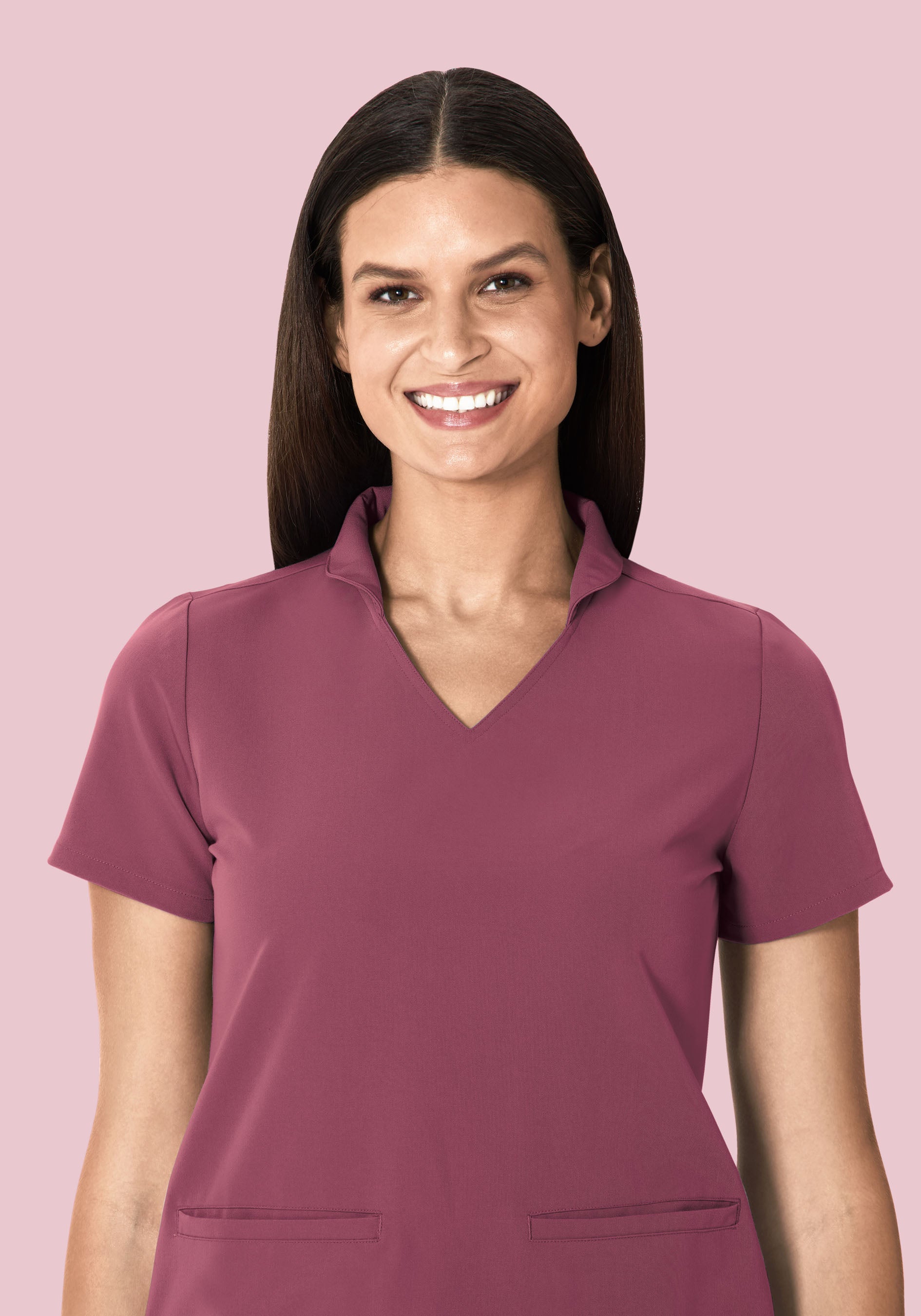 Multi Wear Collar Top Deep Mauve - Image 3