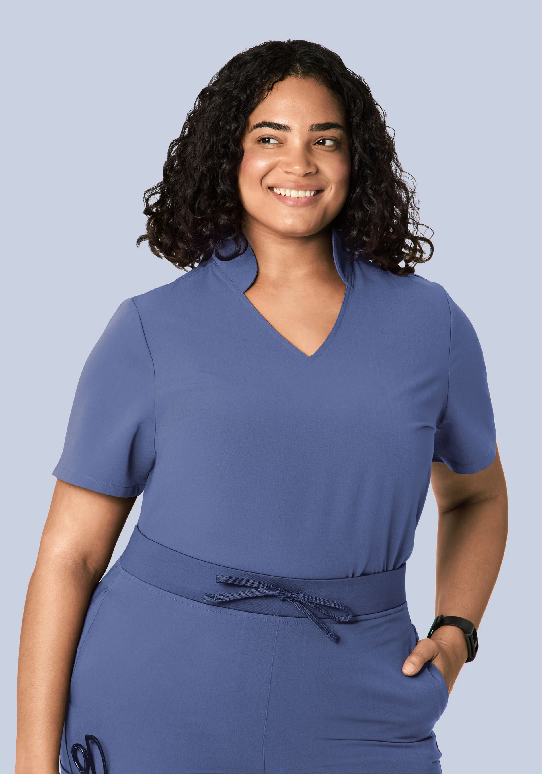 Multi Wear Collar Top Deep Periwinkle - Image 5