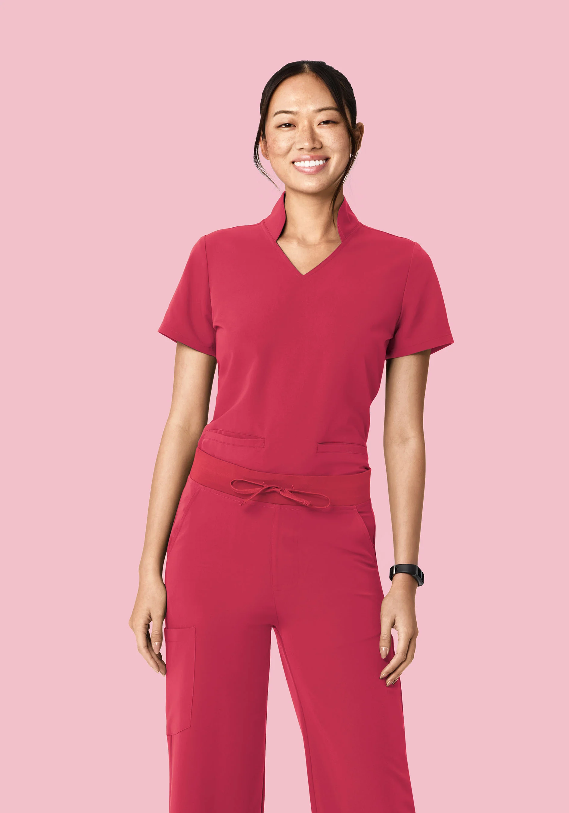 Multi Wear Collar Top Deep Rose - Image 8