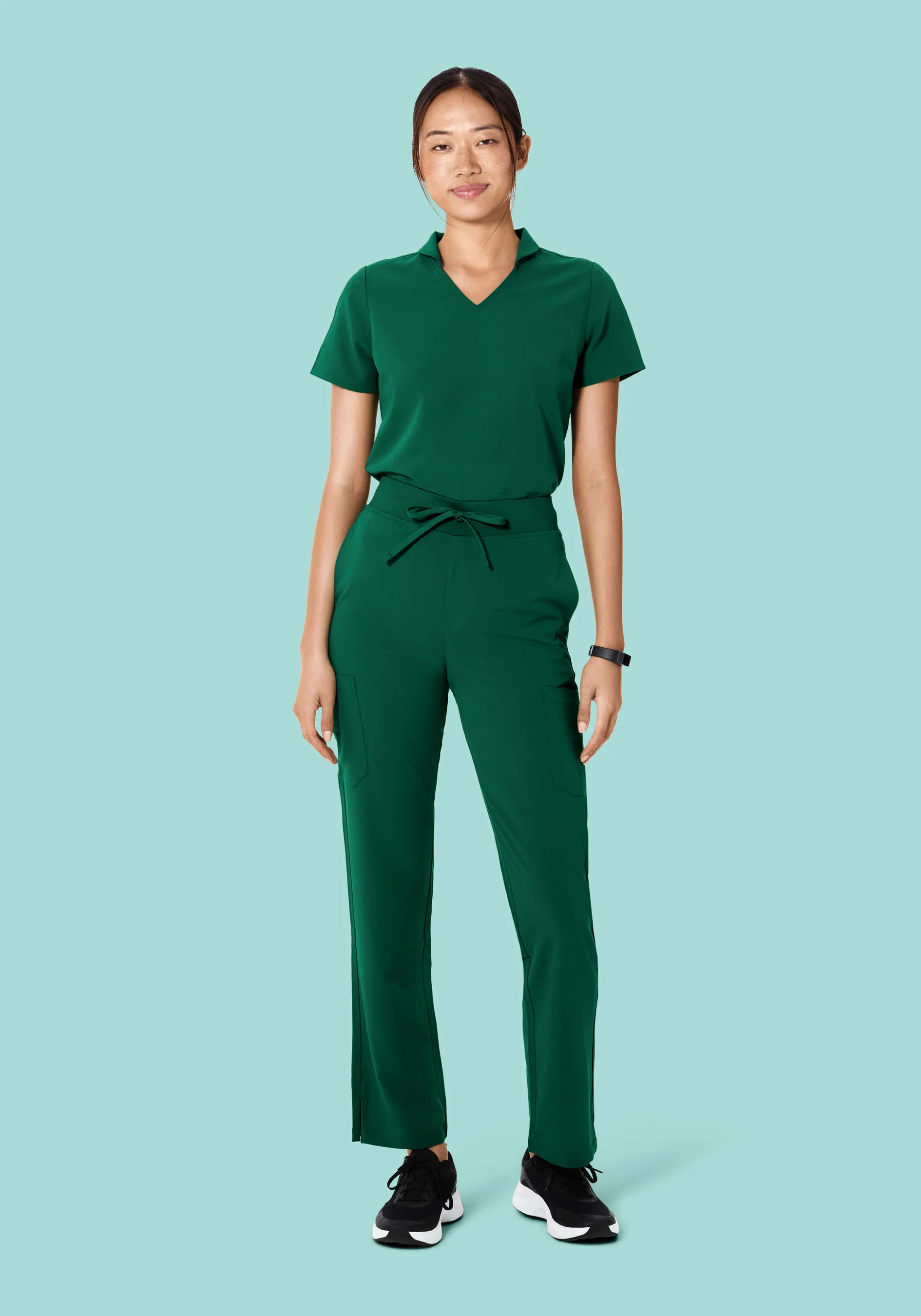 Multi Wear Collar Top Hunter Green - Image 3