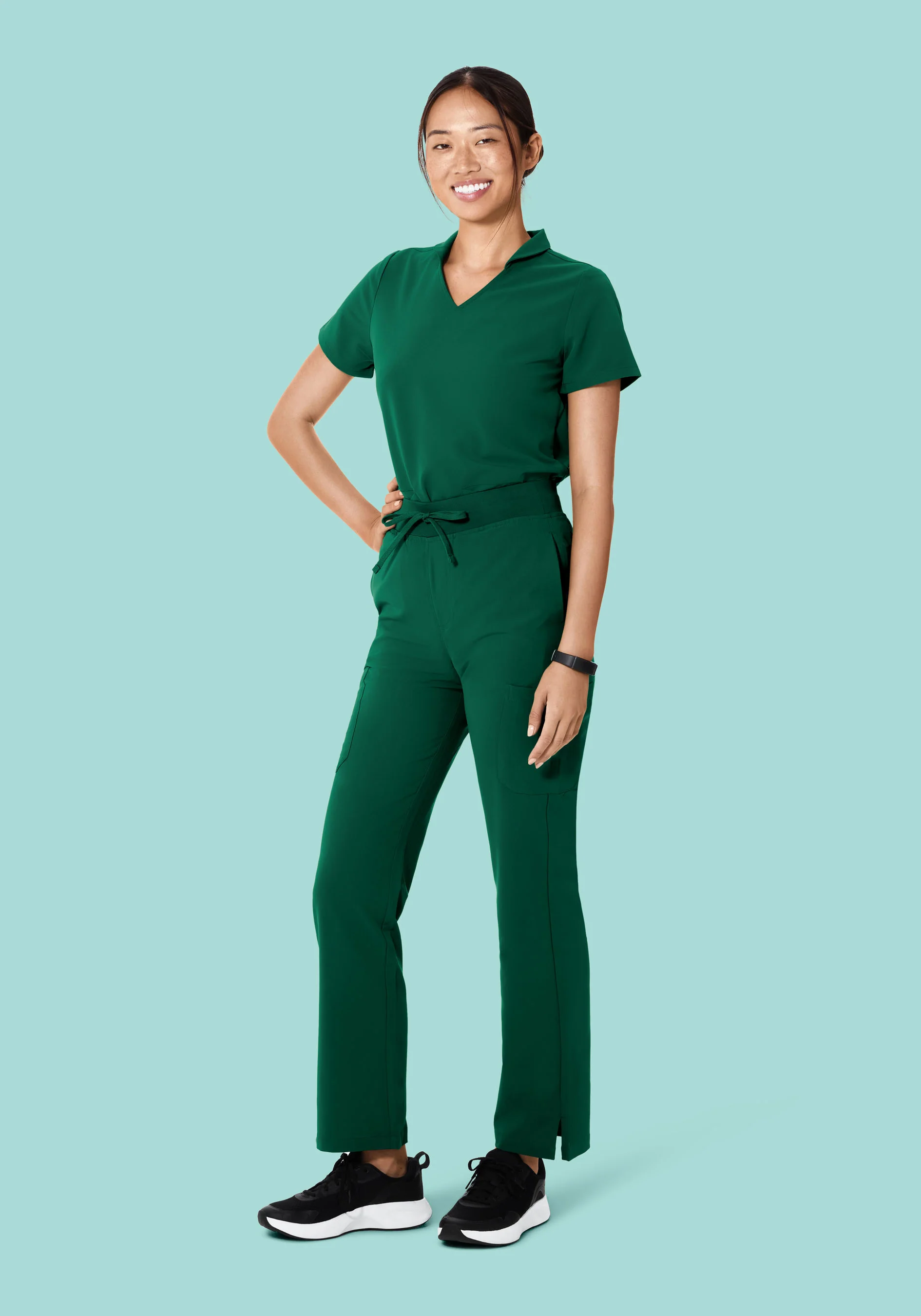 Multi Wear Collar Top Hunter Green - Image 7