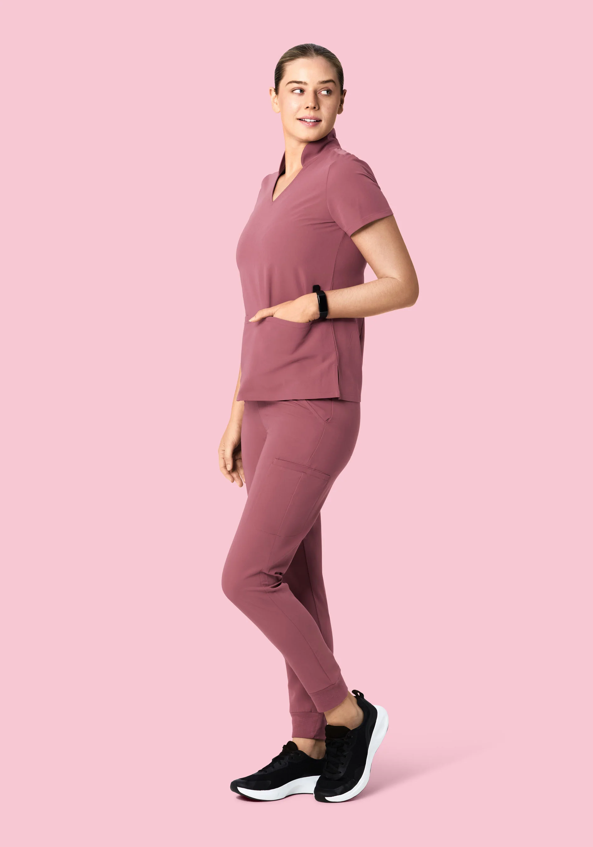 Multi Wear Collar Top Mauve - Image 4