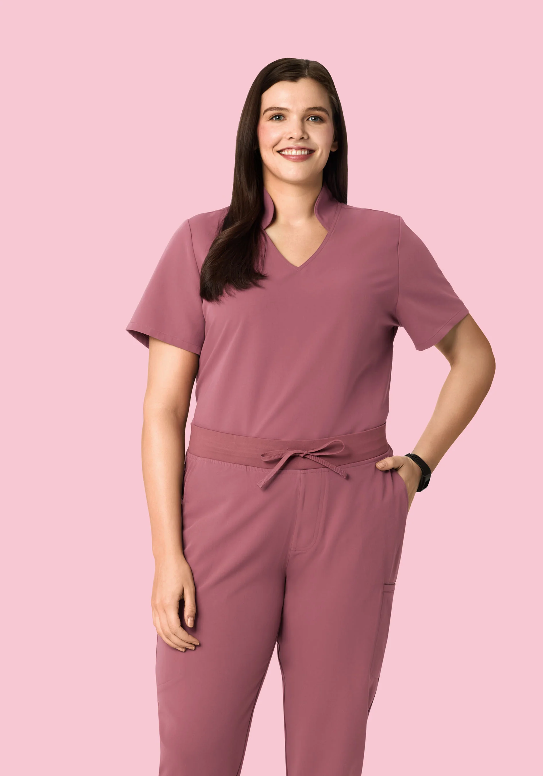 Multi Wear Collar Top Mauve - Image 8