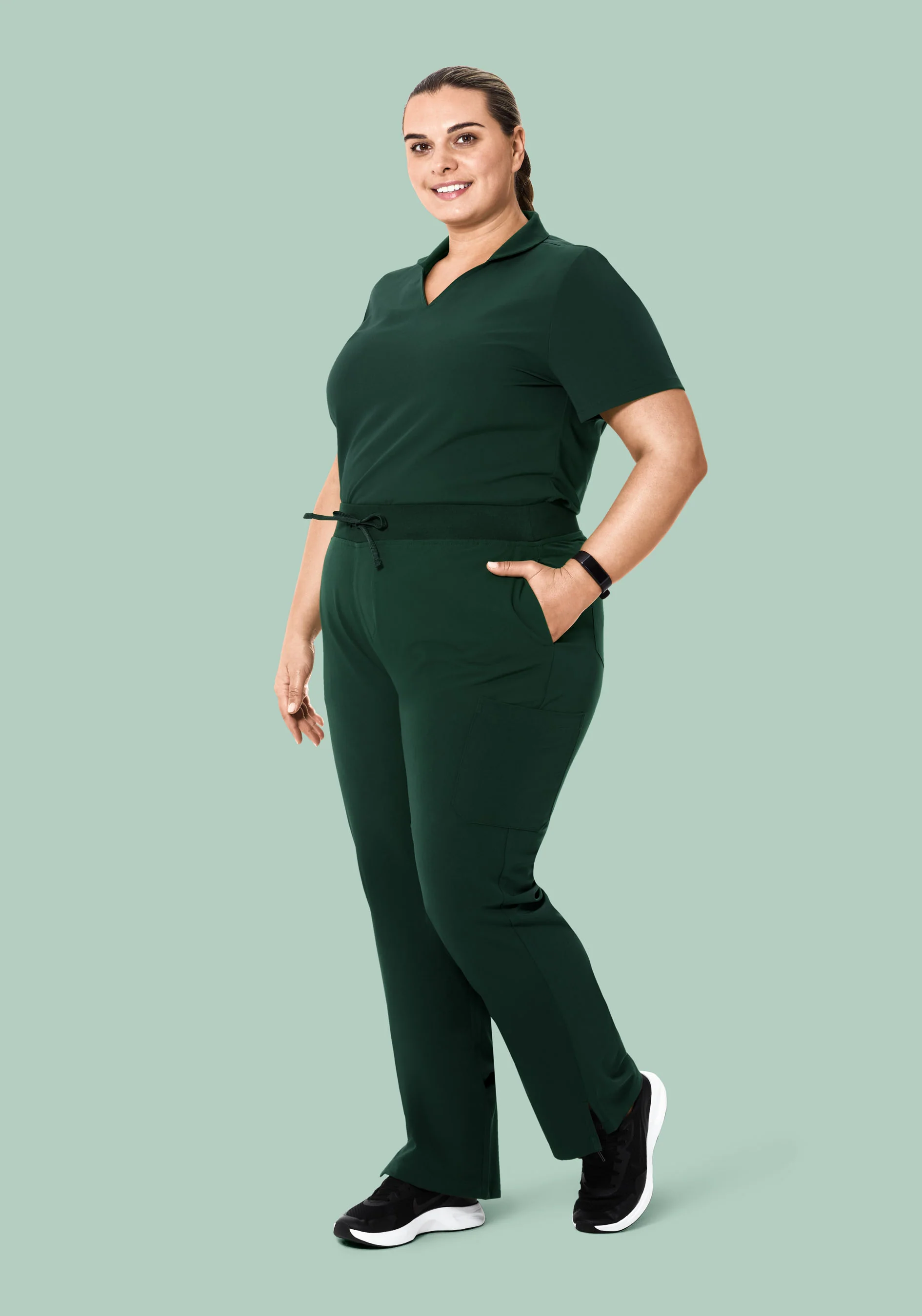 Multi Wear Collar Top Midnight Green - Image 10