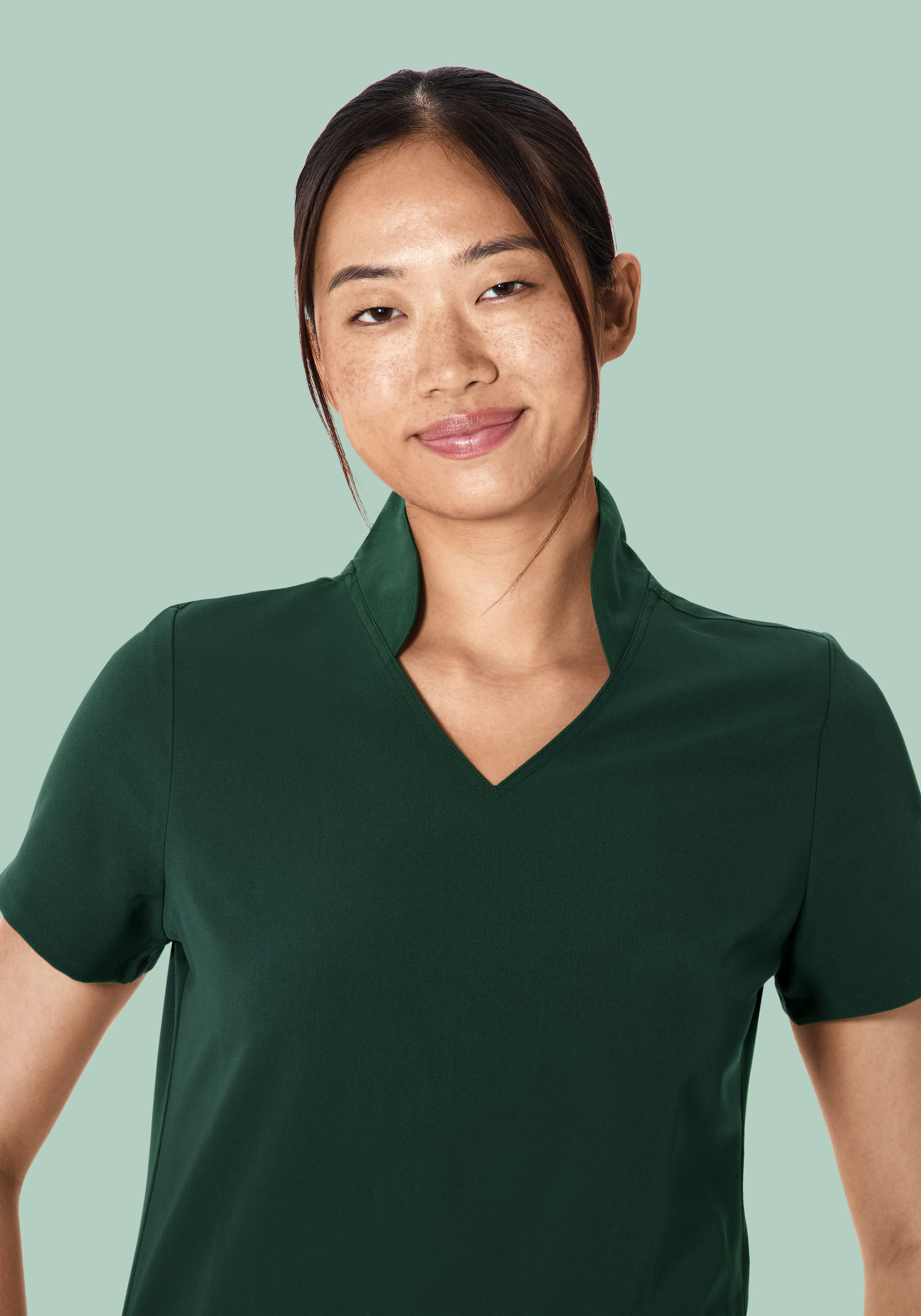 Multi Wear Collar Top Midnight Green - Image 3