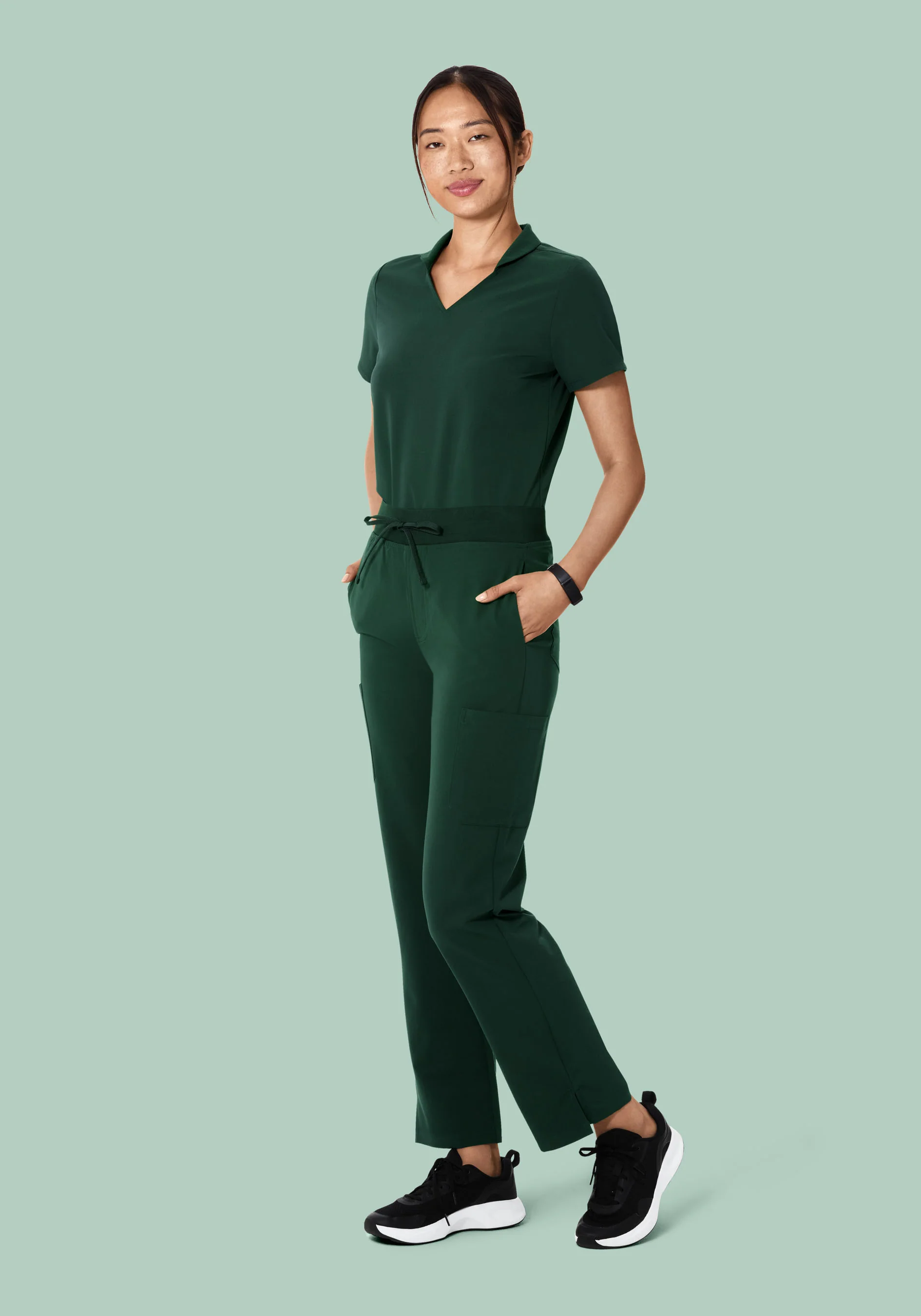 Multi Wear Collar Top Midnight Green - Image 5