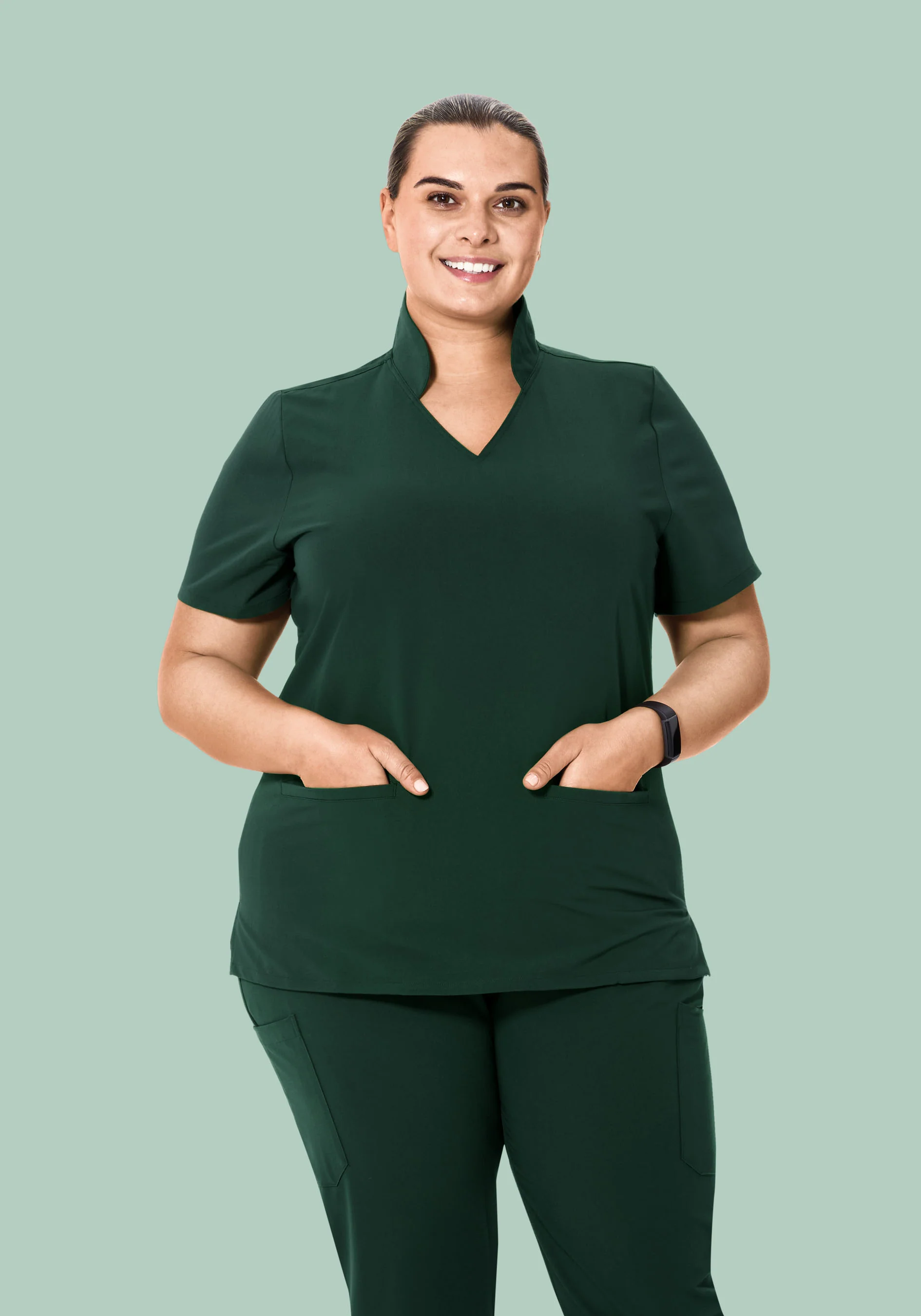 Multi Wear Collar Top Midnight Green - Image 6