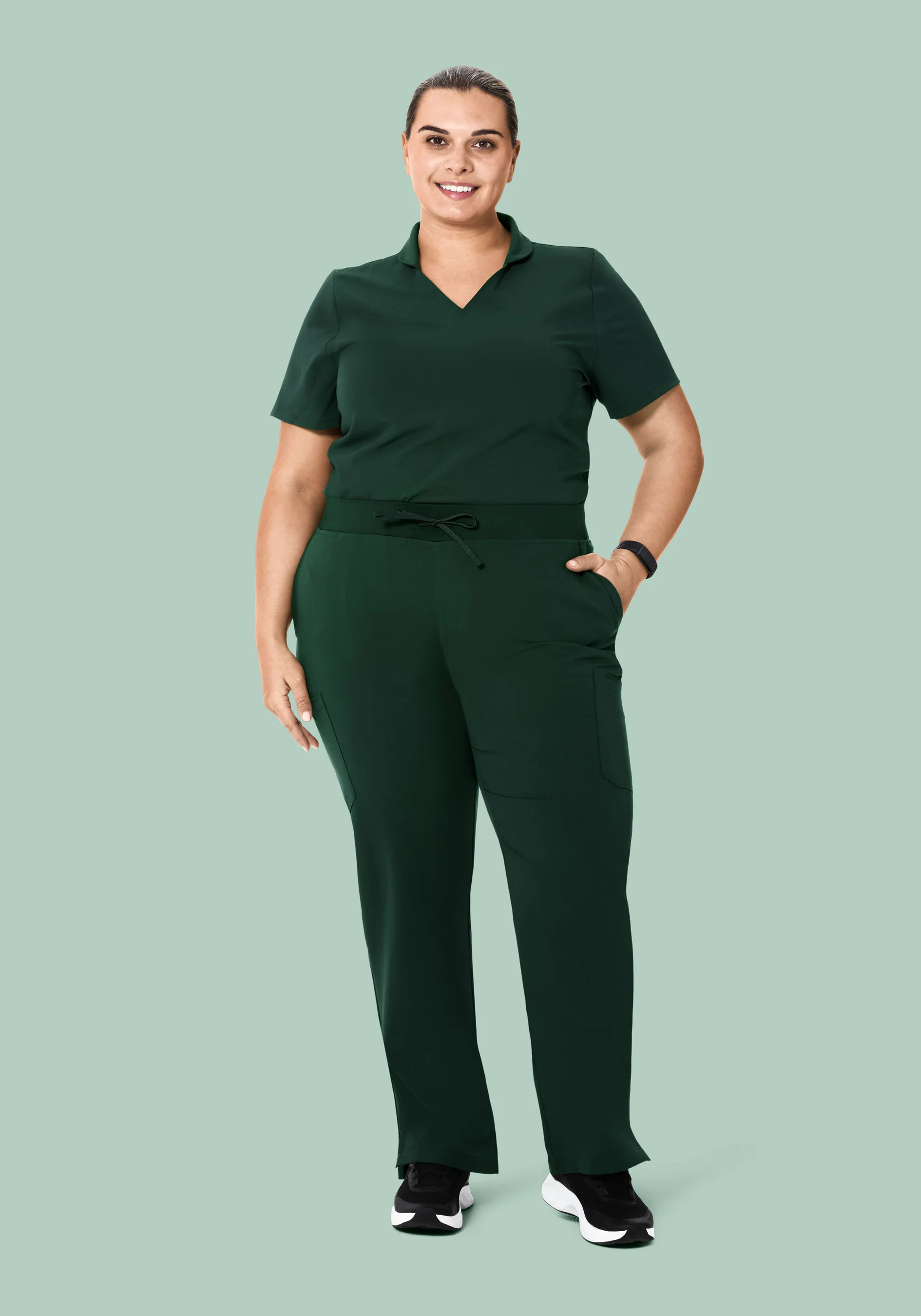 Multi Wear Collar Top Midnight Green - Image 9