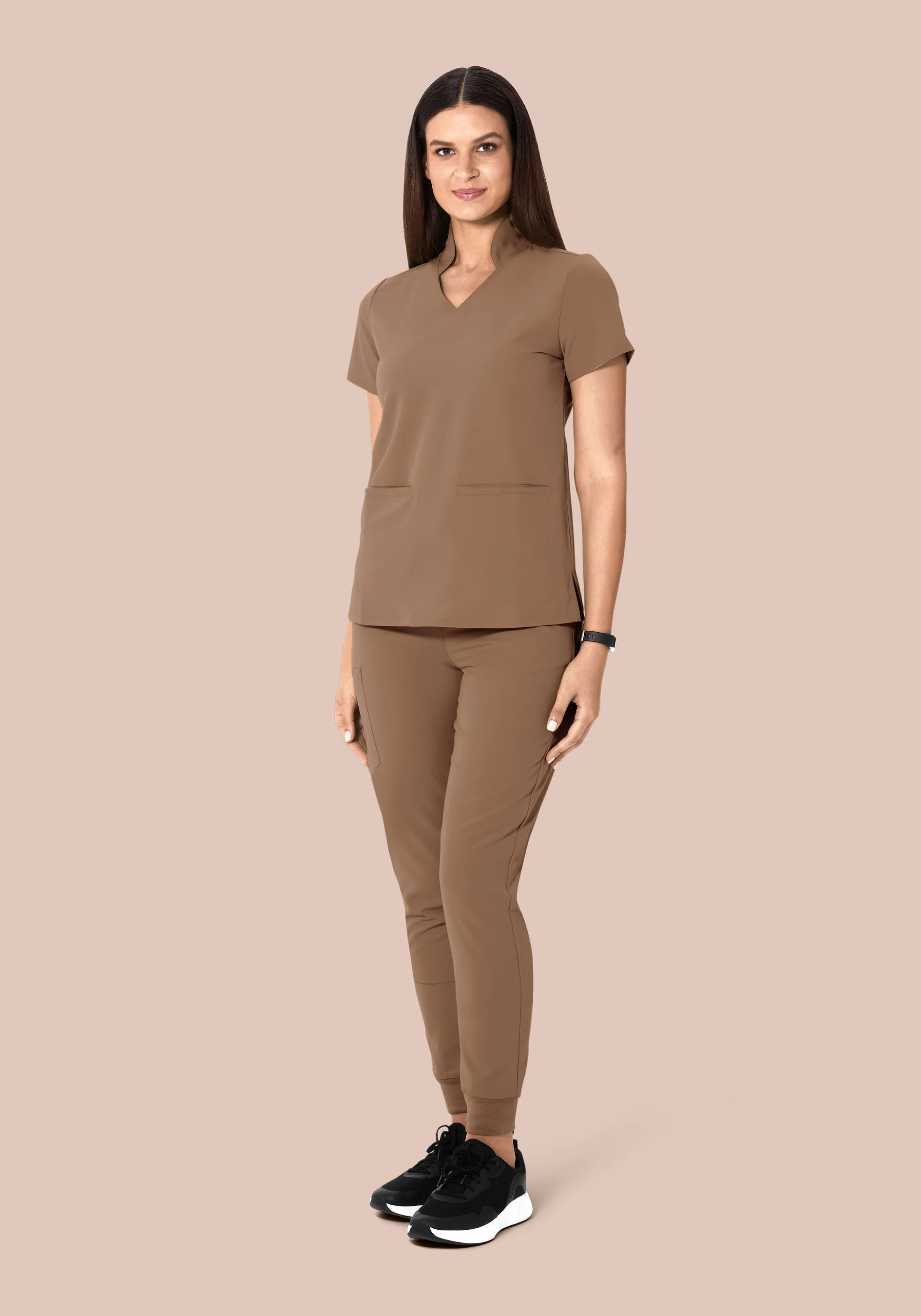 Multi Wear Collar Top Mocha - Image 3