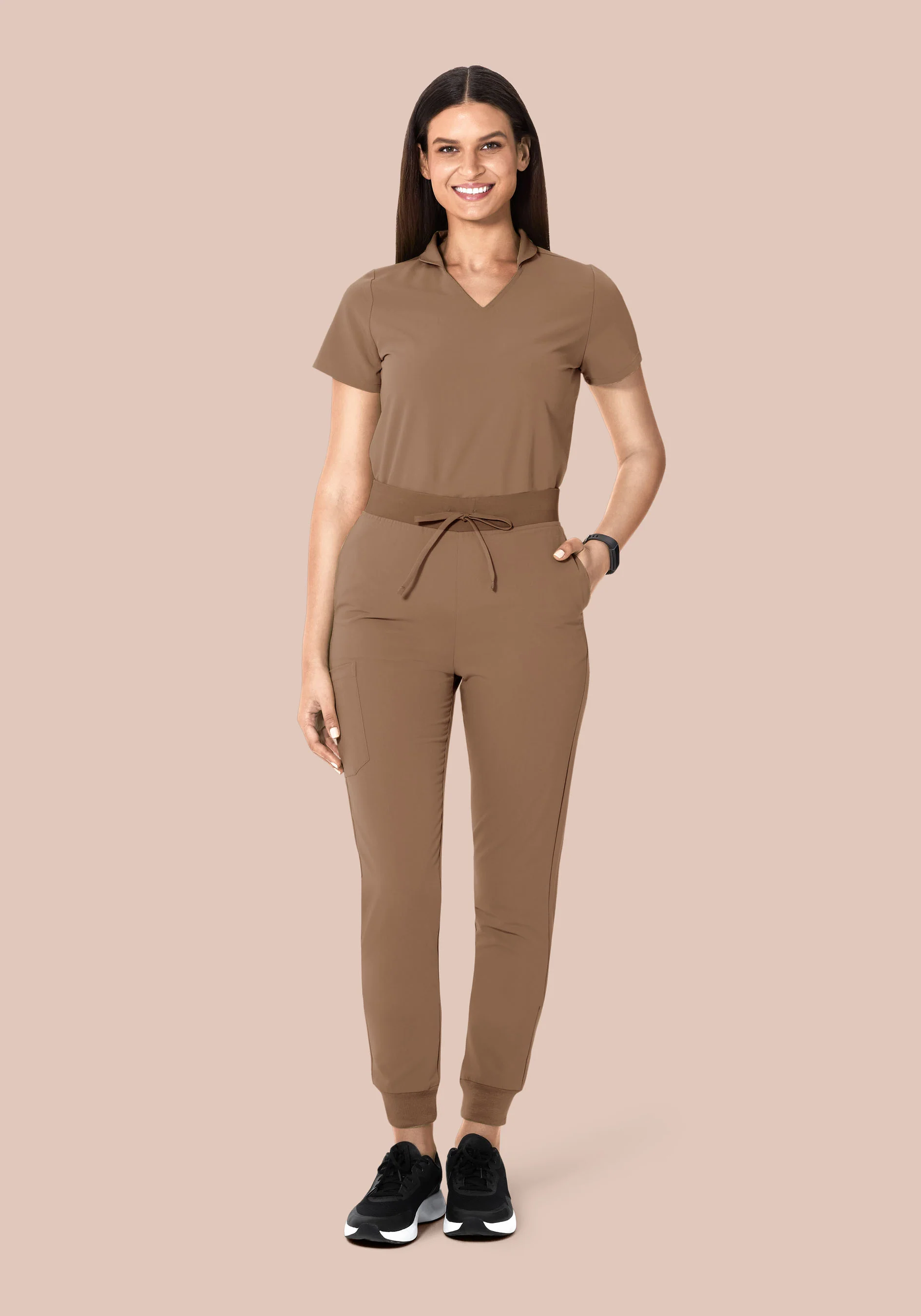 Multi Wear Collar Top Mocha - Image 4