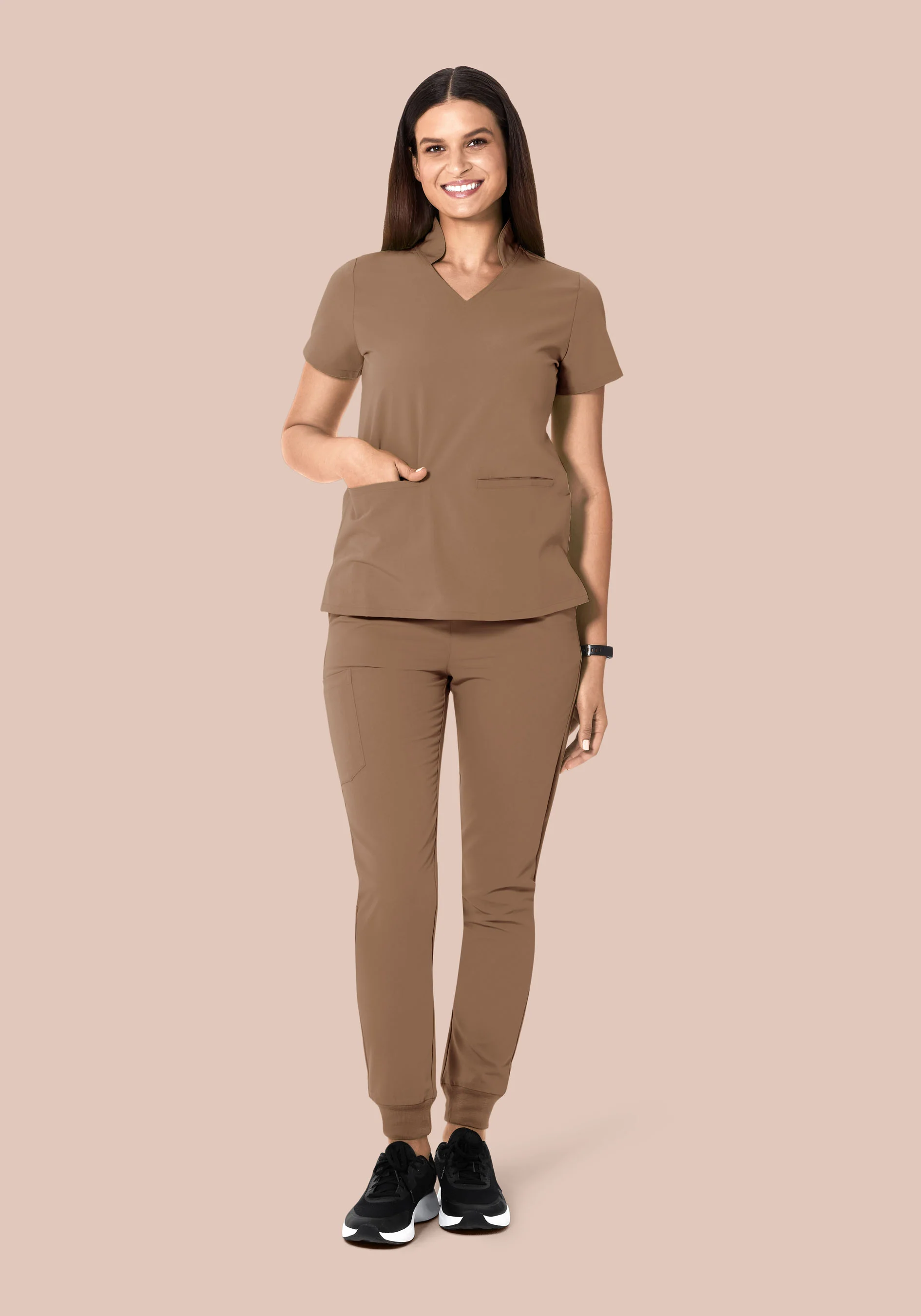 Multi Wear Collar Top Mocha - Image 5