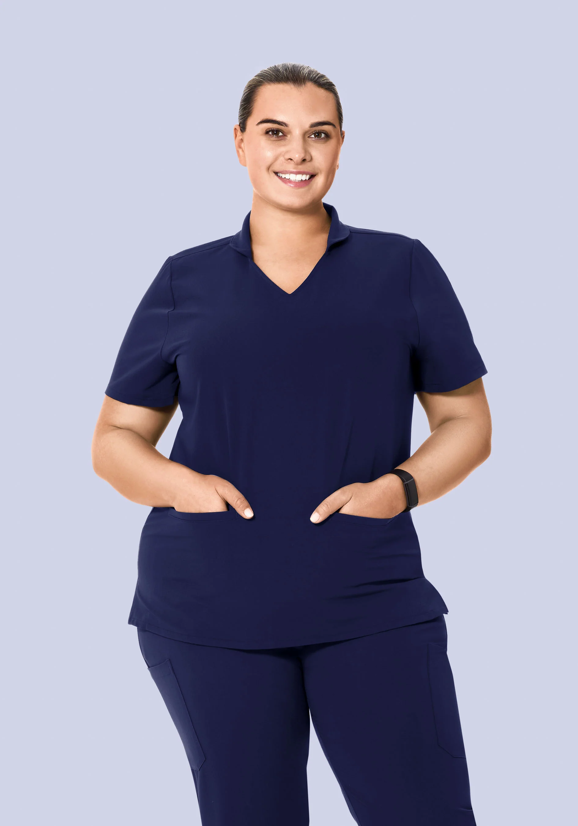 Multi Wear Collar Top Navy - Image 5